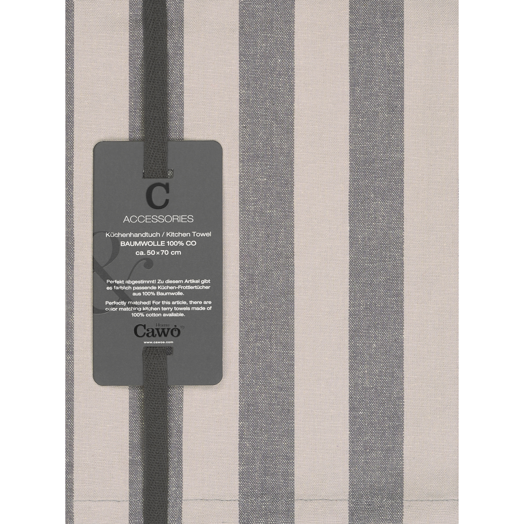 Cawö Home Geschirrtücher Prints & Stripes Streifen 546 platin/grau - 73 - 50x70 cm
