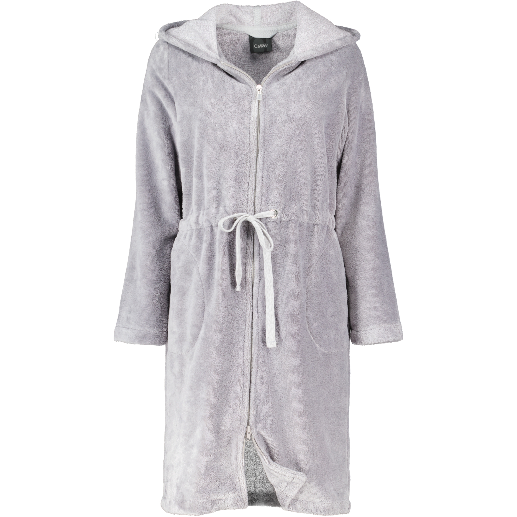 Cawö Home - Damen Bademantel Kurz Kapuze 822 - Farbe: graphit - 73