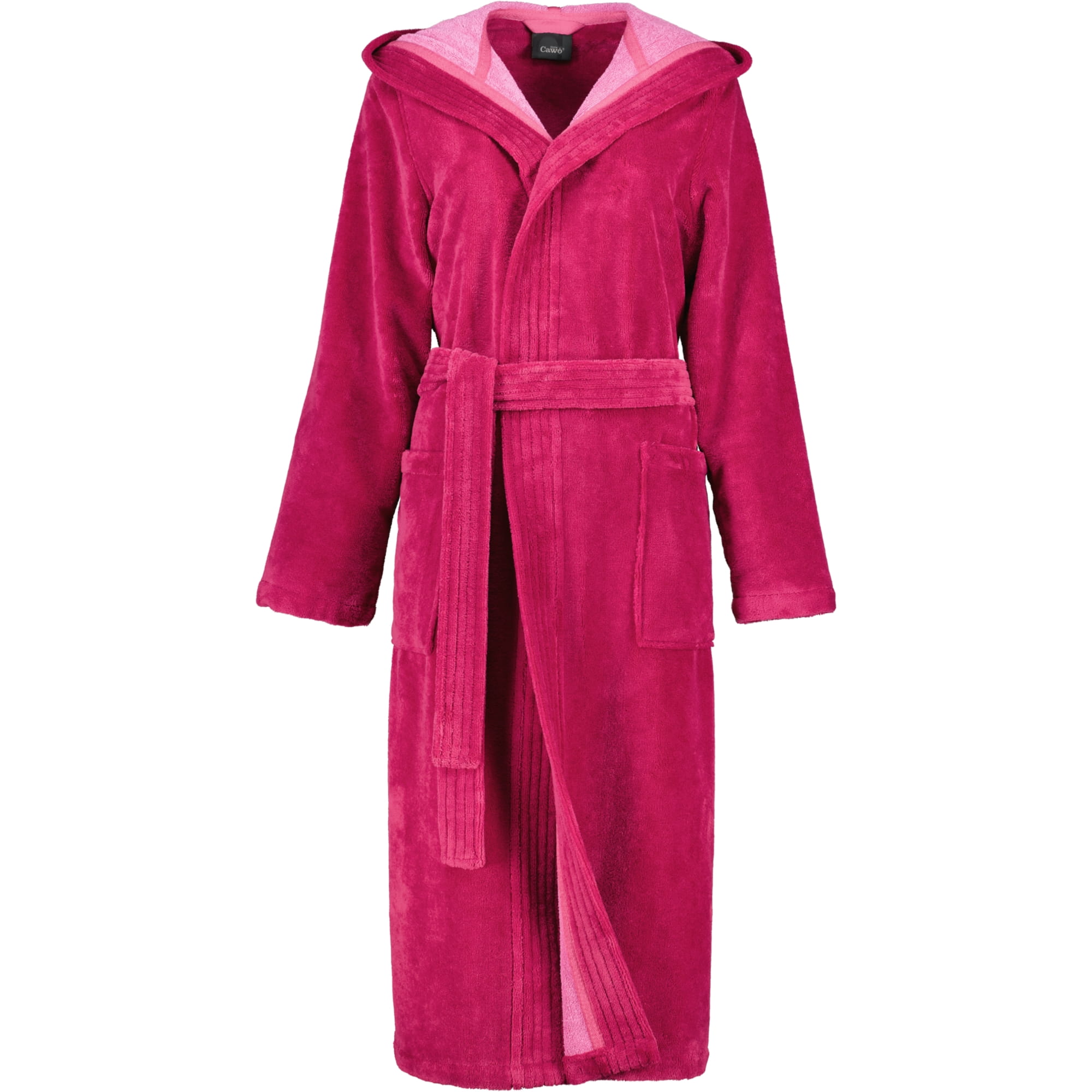 Cawö Home Damen Bademantel Kapuze  802 - Farbe: beere - 22 - M