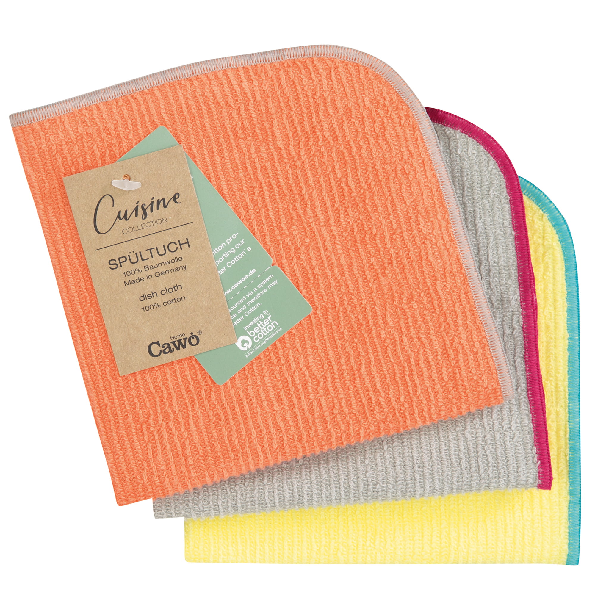 Cawö Spültücher Trio 550 3er Set mandarine/lemon - 35 - 30x30 cm