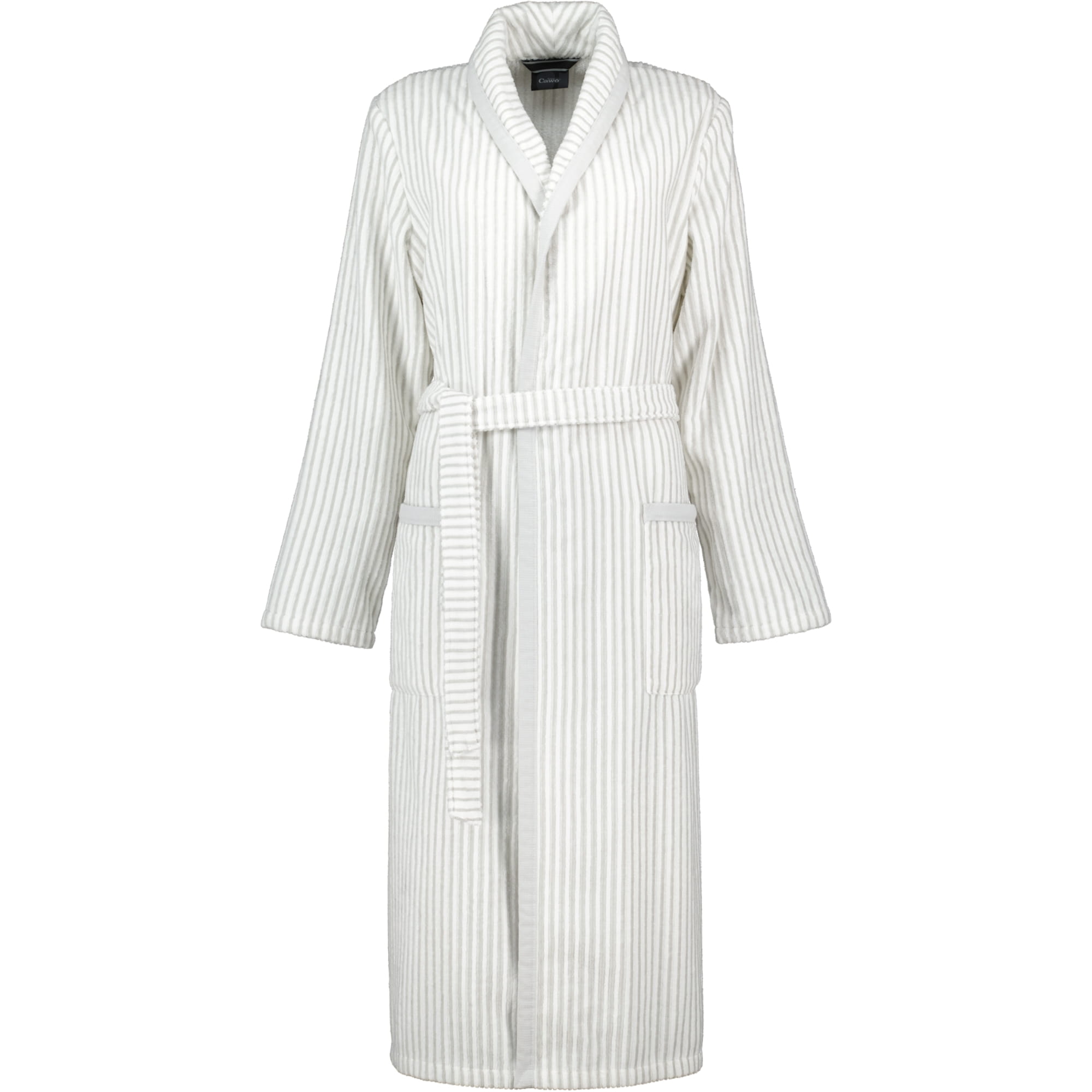 Cawö - Damen Bademantel Schalkragen 3423 - Farbe: weiss/silber - 76 - S
