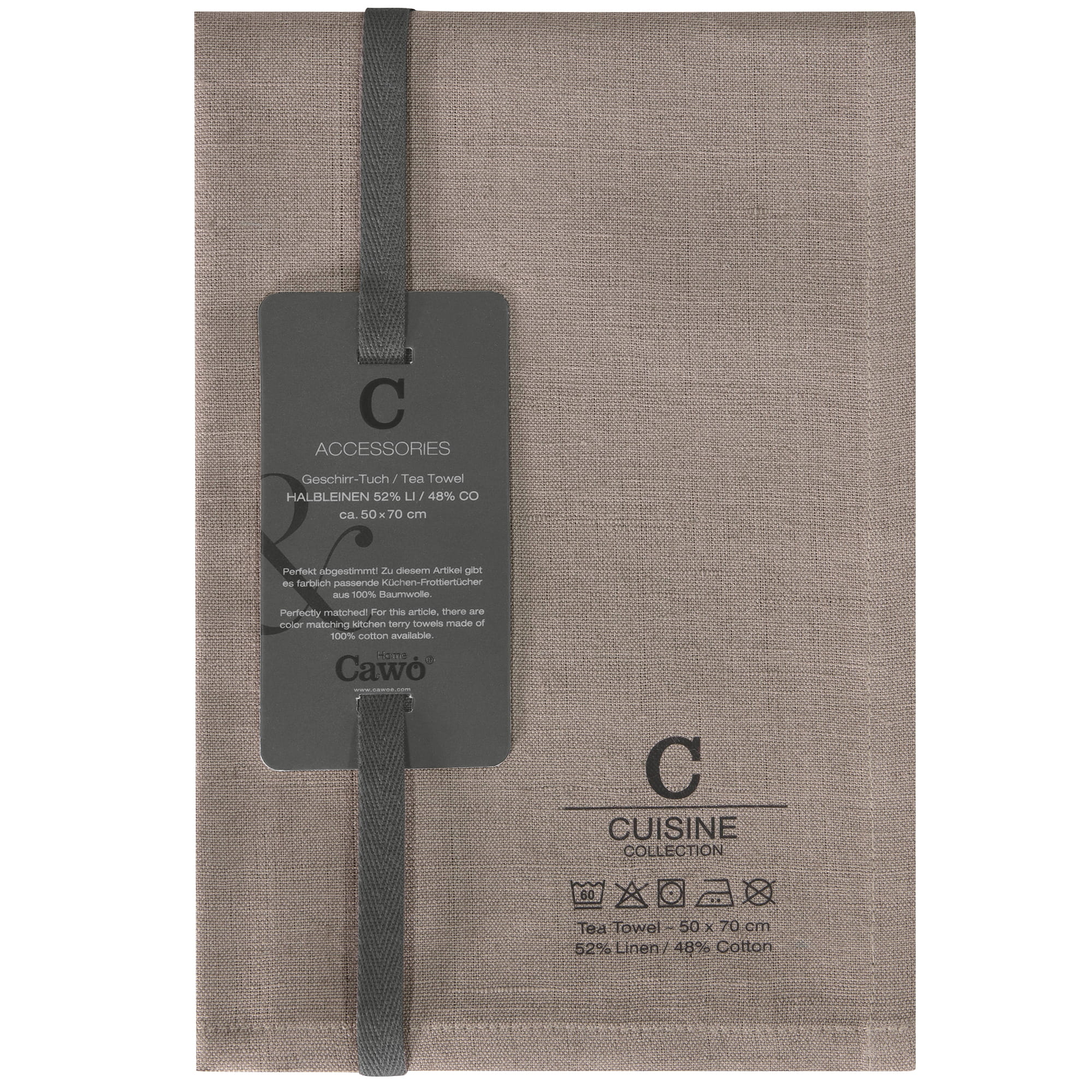 Cawö Home Geschirrtücher Cuisine Nature Uni 531 muskat - 33 - 50x70 cm
