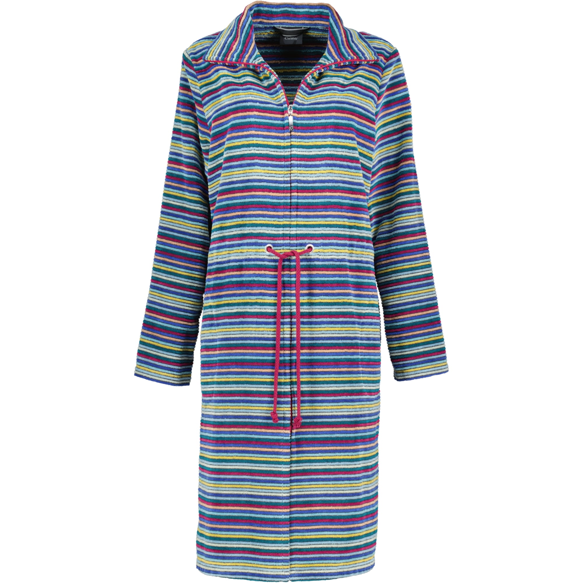 Cawö Bademäntel Damen Reißverschluss mit Tunnelgürtel Streifen 6218 multicolor - 12