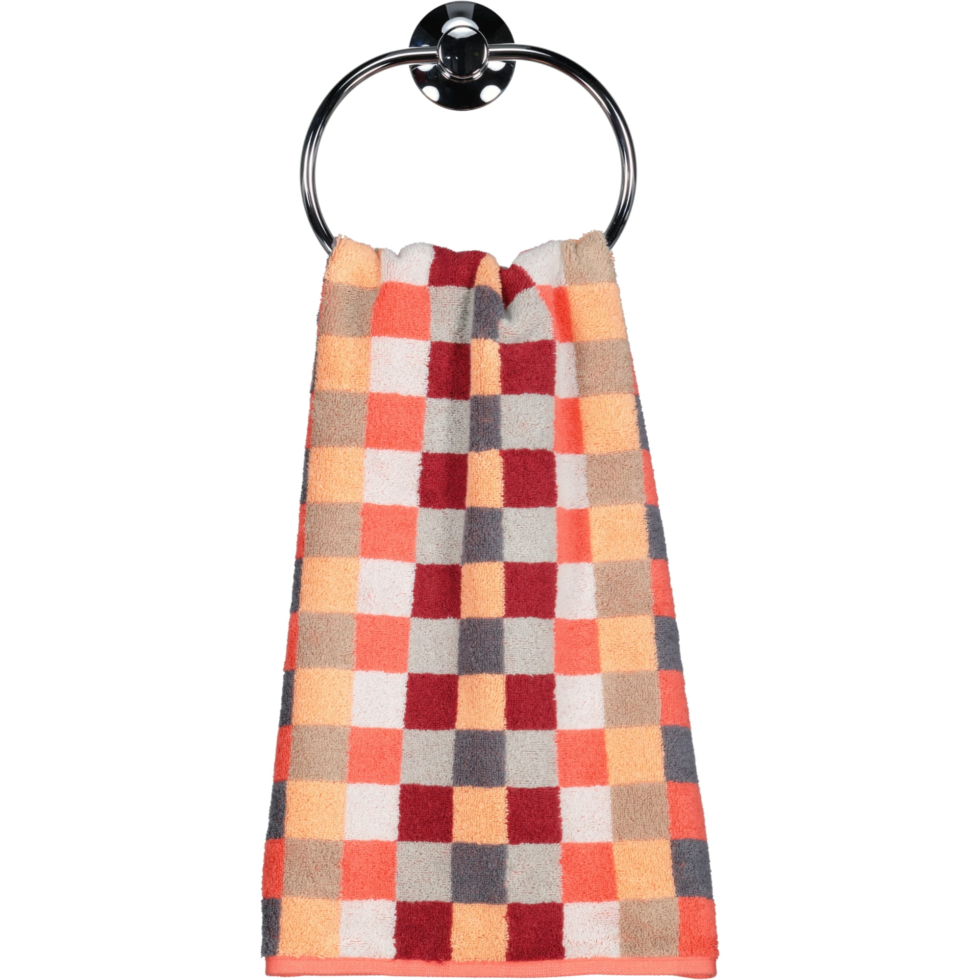 Cawö - Unique Karo 942 - Farbe: koralle - 22 - Handtuch 50x100 cm