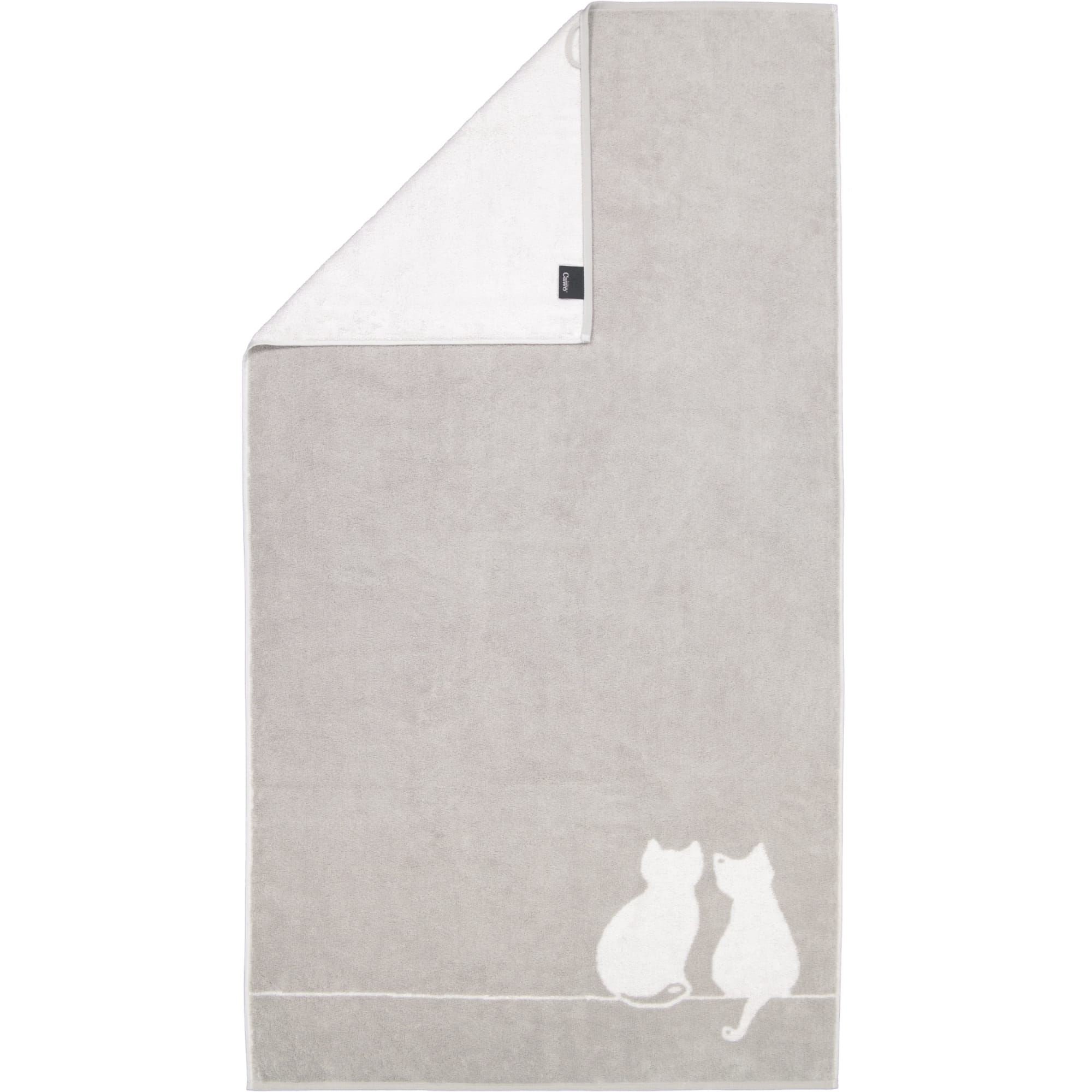 Cawö Handtücher CUTE CATS EDITION You & Me 6263 platin/weiß - 76 - Duschtuch 80x150 cm