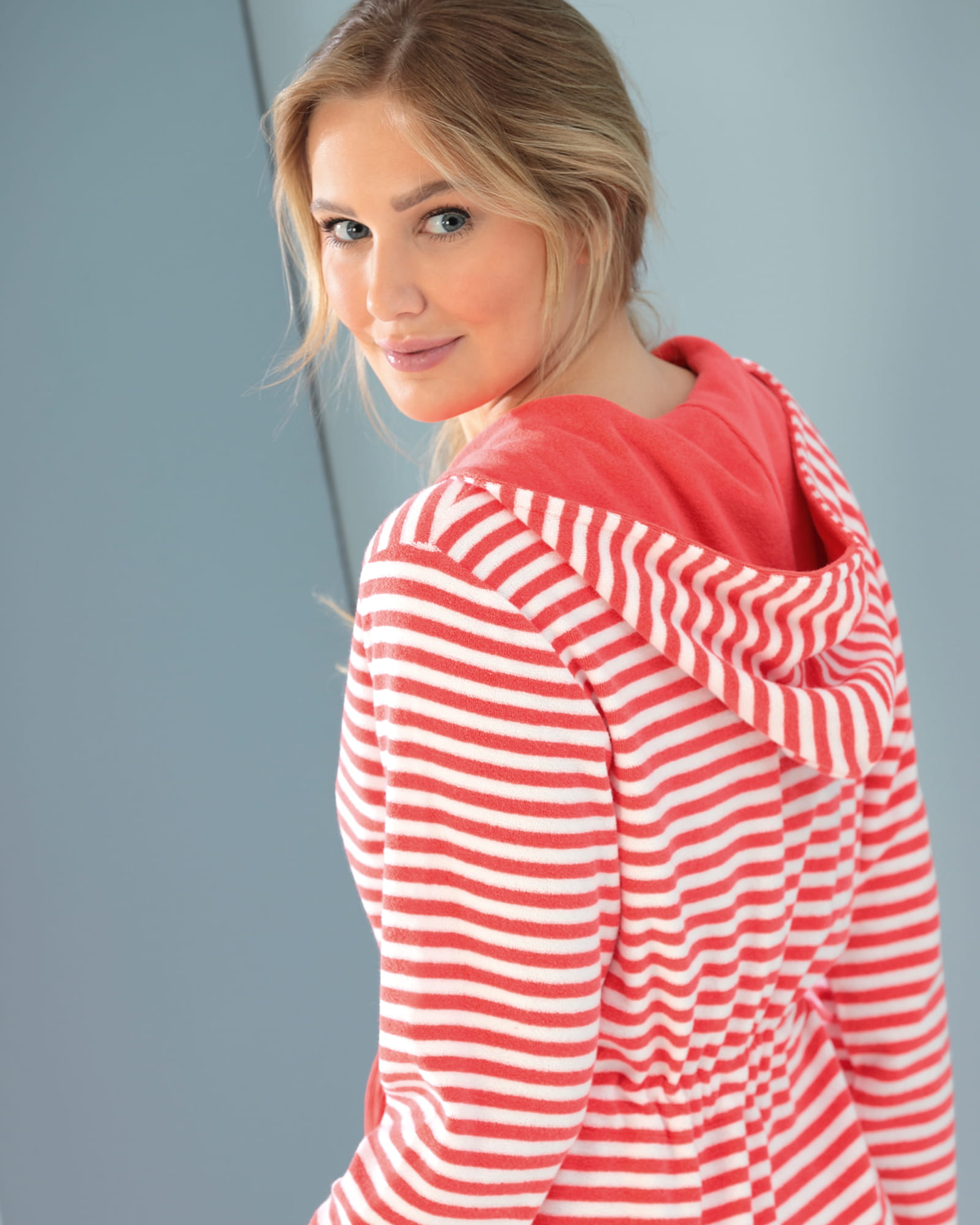 Cawö Home Campus Damen Bademantel Kurz 834 - Farbe: watermelon - 26