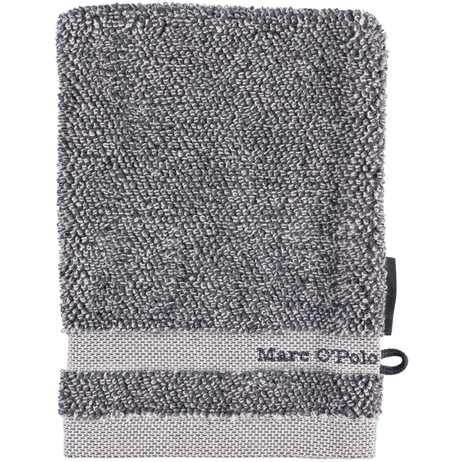 Marc o Polo Melange - Farbe: Marine/Light Silver - Waschhandschuh 16x21 cm
