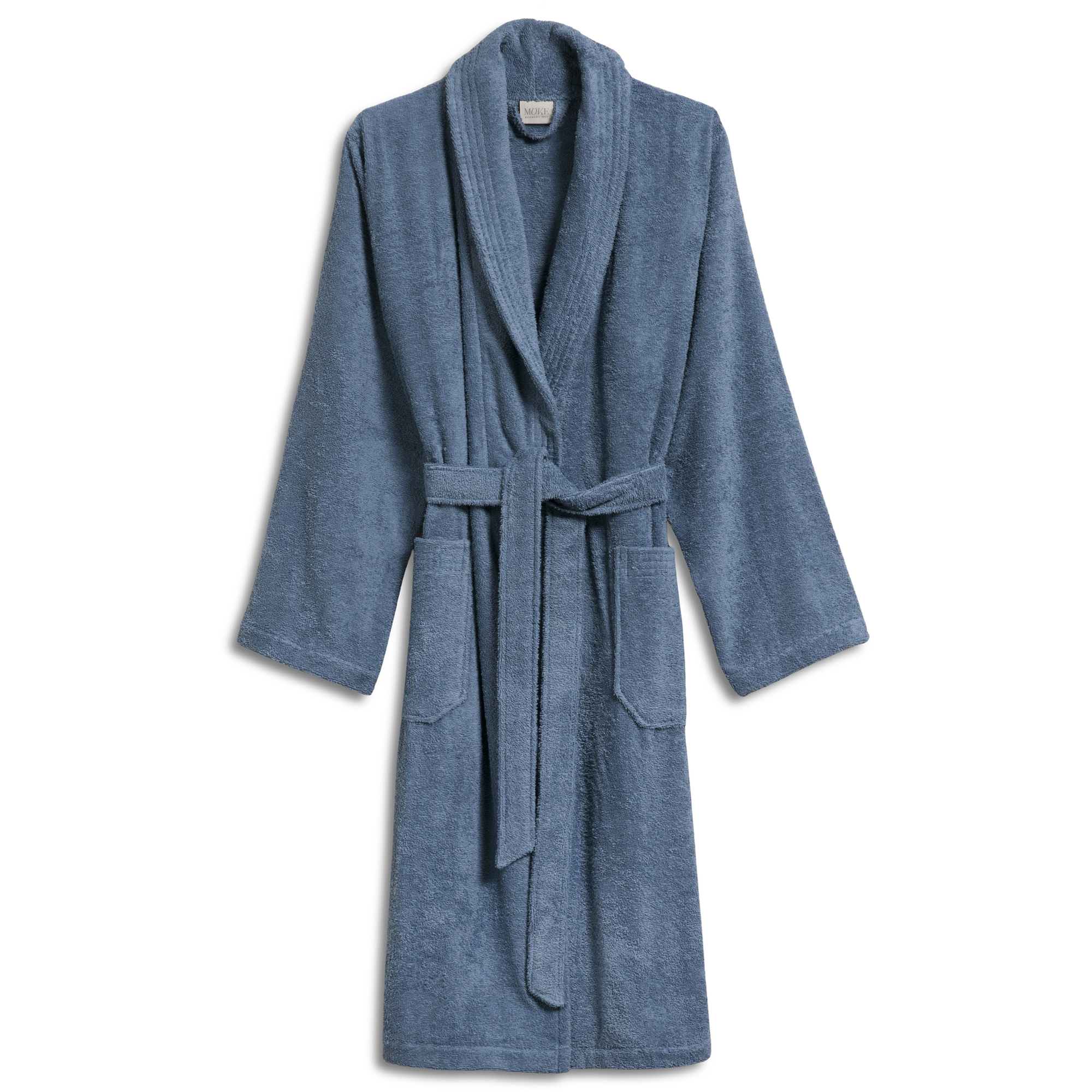 Möve Bademäntel unisex Schalkragen Basic steel blue - 847