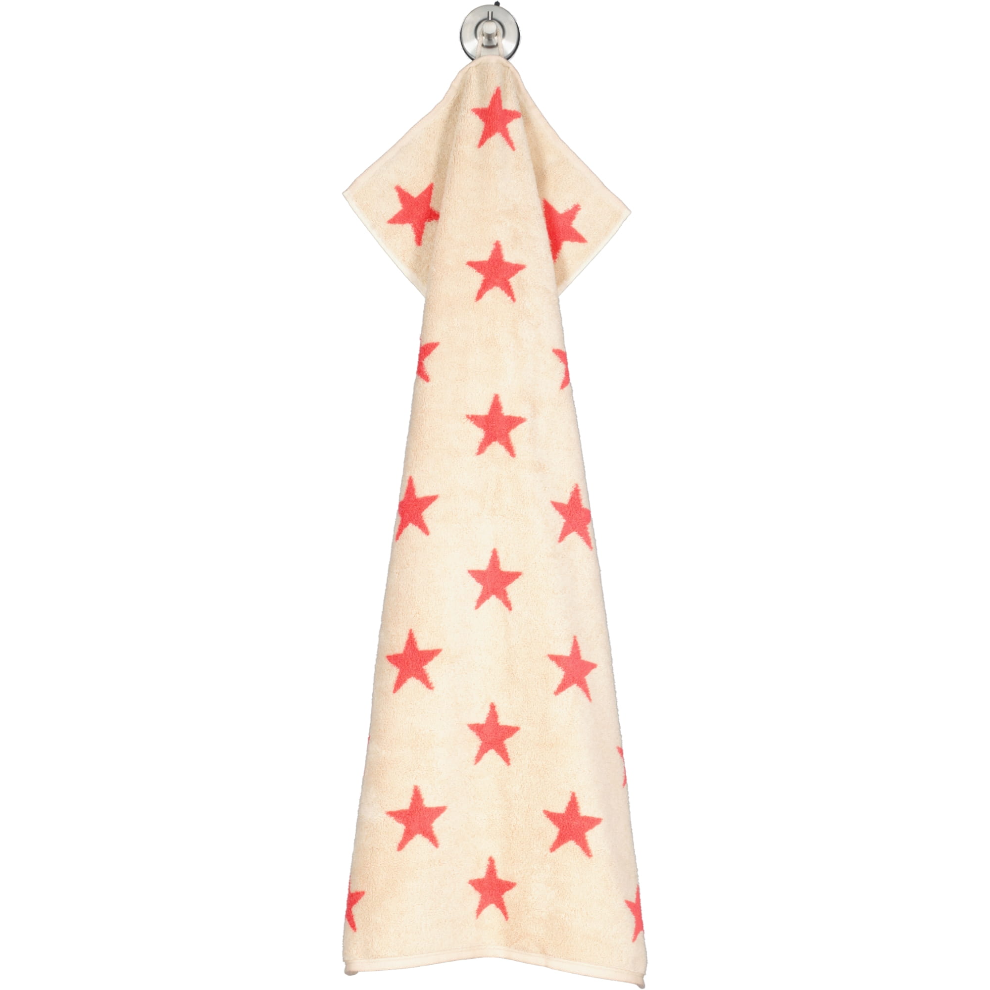 Cawö Handtücher NEW STARS Sterne groß 6260 beige/pink - 32 - Handtuch 50x100 cm