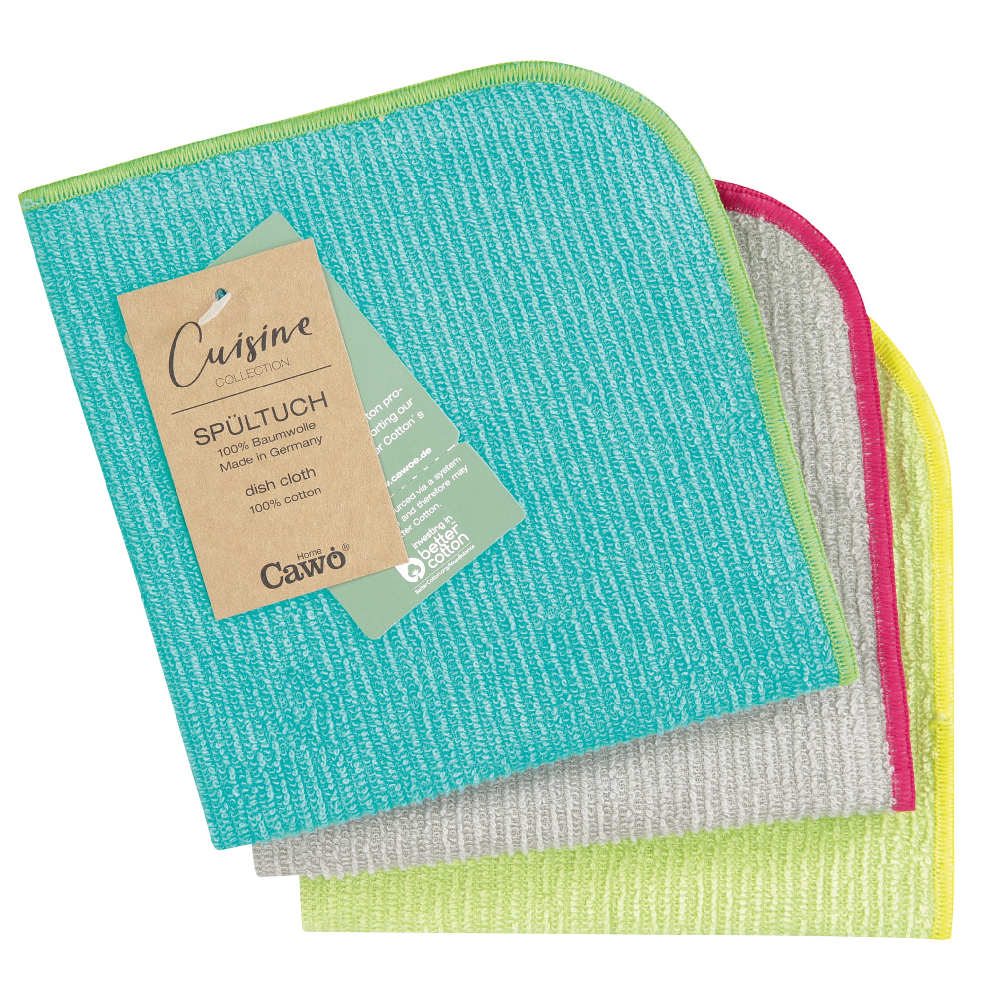 Cawö Spültücher Trio 550 3er Set türkis/pistazie - 14 - 30x30 cm