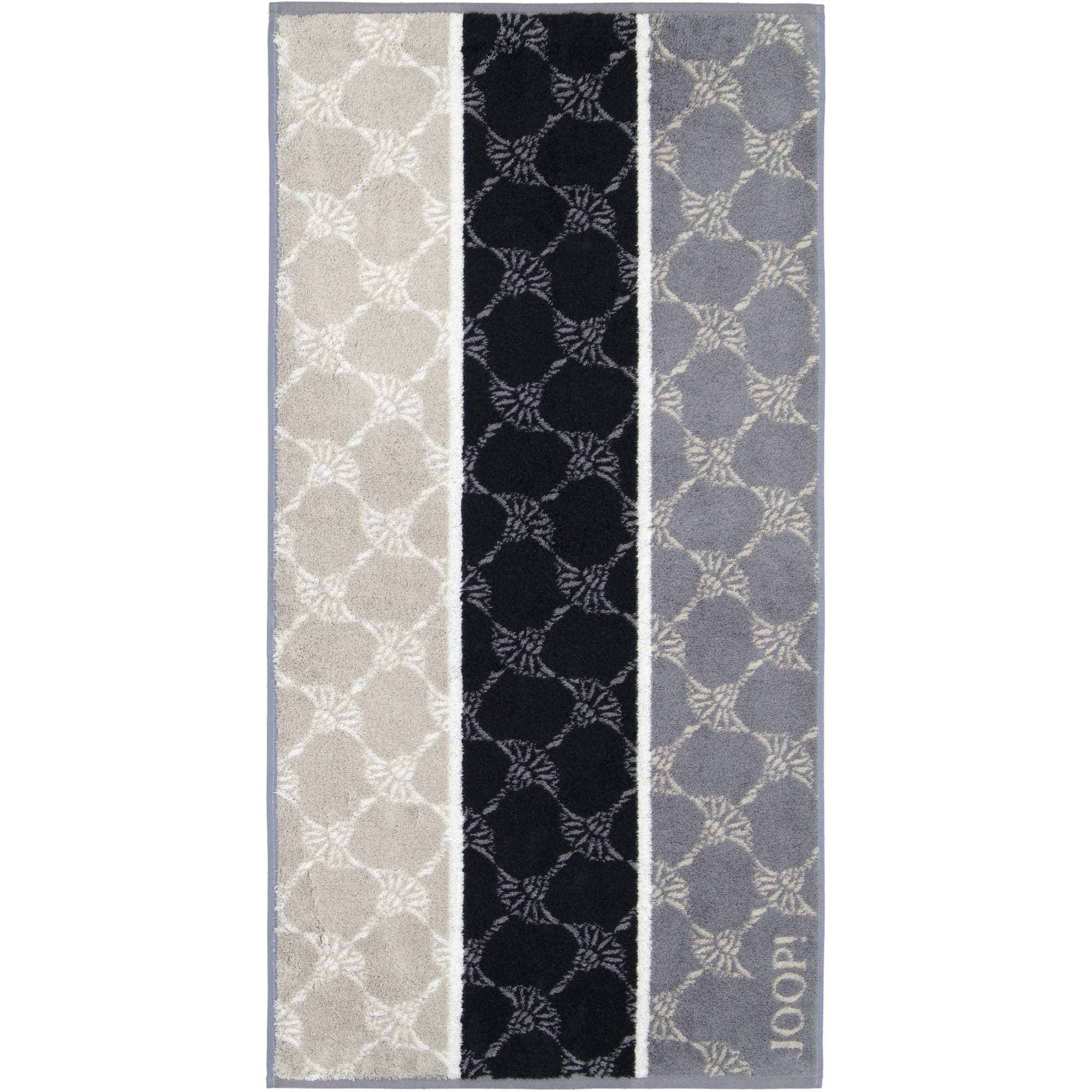 JOOP! Signature Cornflower Stripes 1657 - Farbe: Schwarz - 97 - Handtuch 50x100 cm