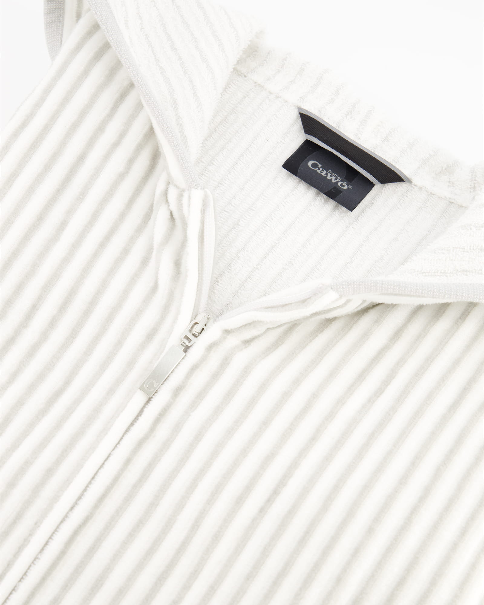 Cawö Bademäntel Damen Reißverschluss 6416 weiss-silber - 76
