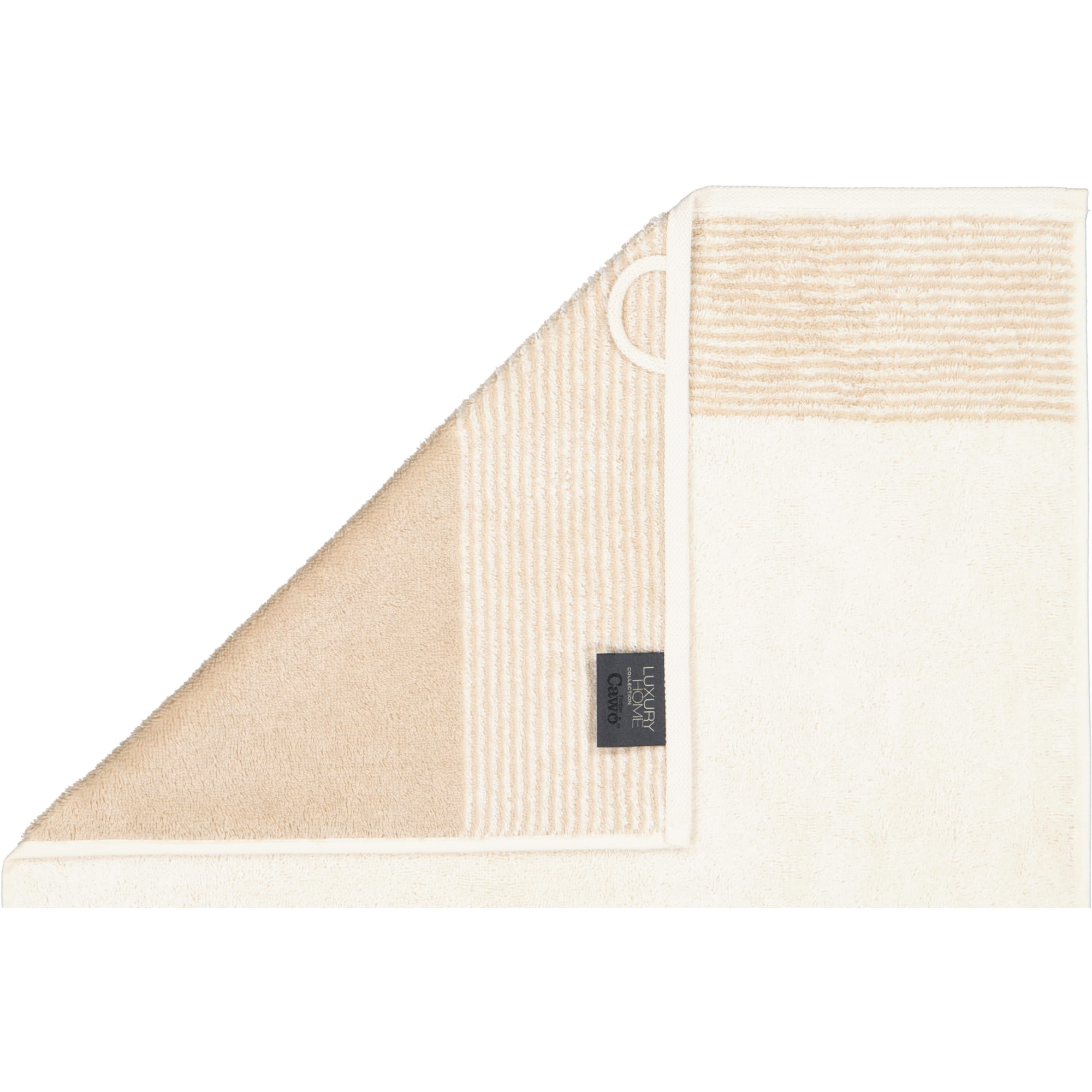 Cawö Handtücher Luxury Home Two-Tone 590 natur - 36 - Waschhandschuh 16x22 cm