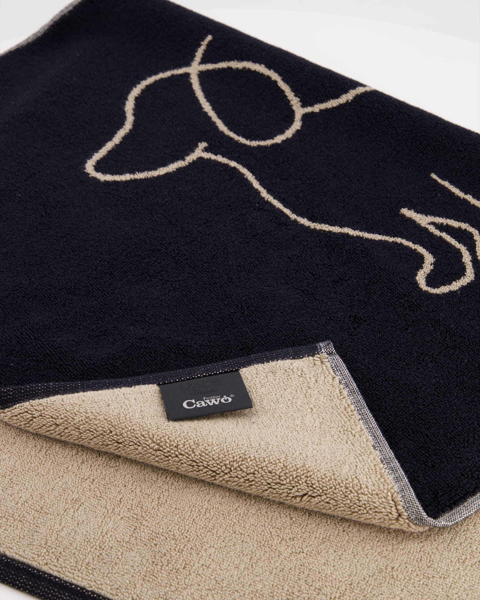 Cawö Badematten WE LOVE DOGS Companion 6248 schwarz/beige - 93 - 50x80 cm