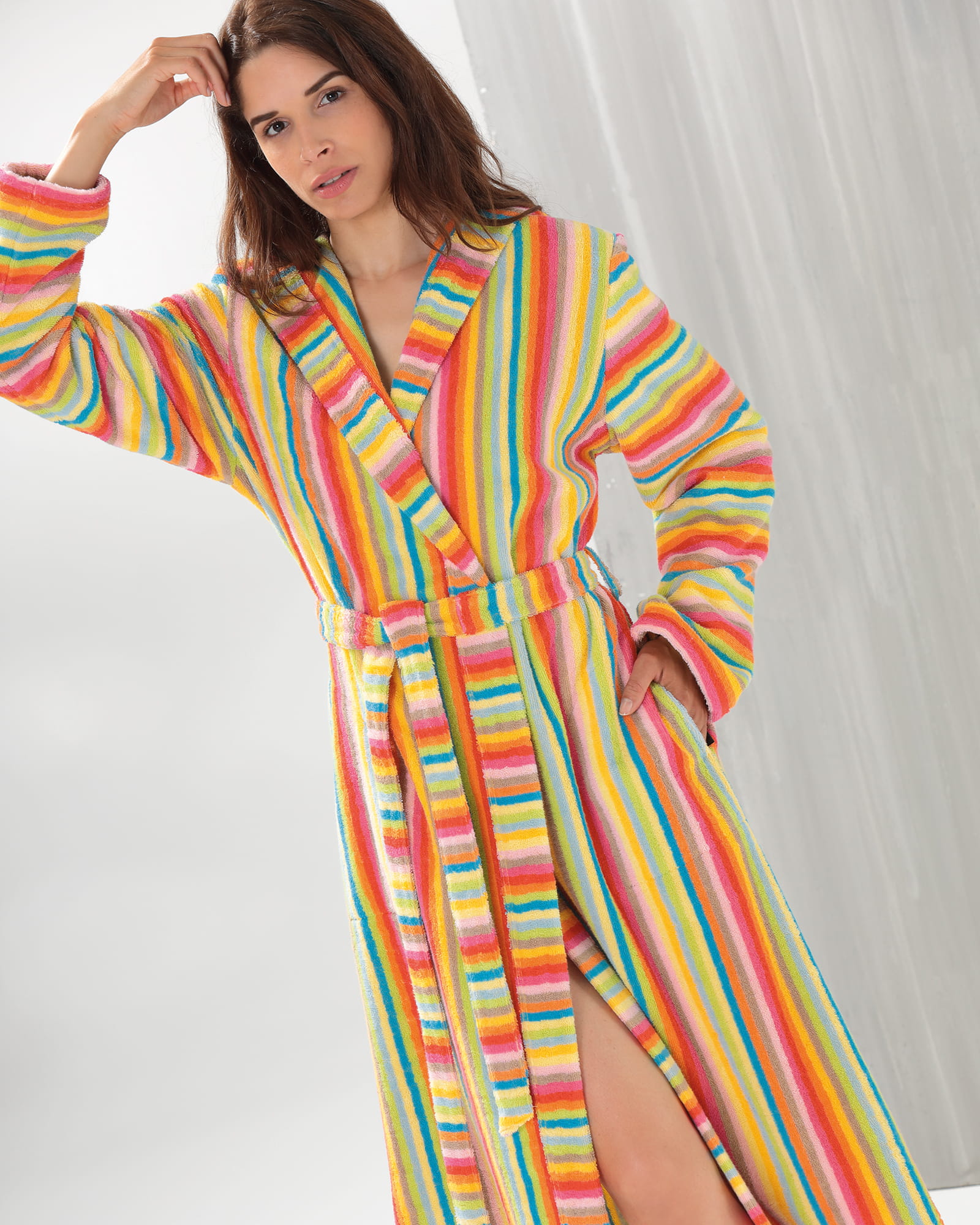 Cawö - Damen Bademantel Life Style - Kapuze 7081 - Farbe: multicolor - 25