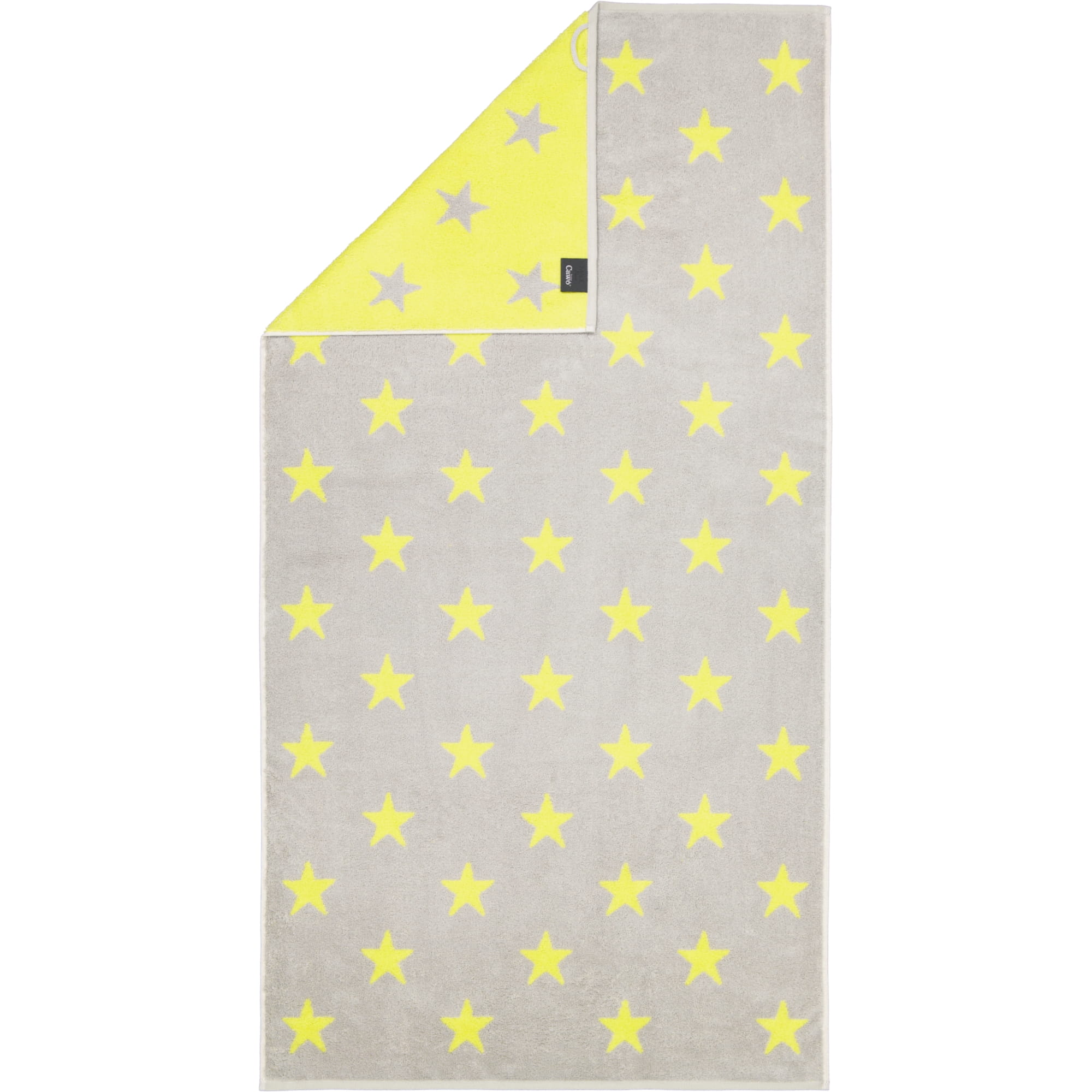 Cawö Handtücher NEW STARS Sterne groß 6260 platin/lime - 75 - Duschtuch 70x140 cm