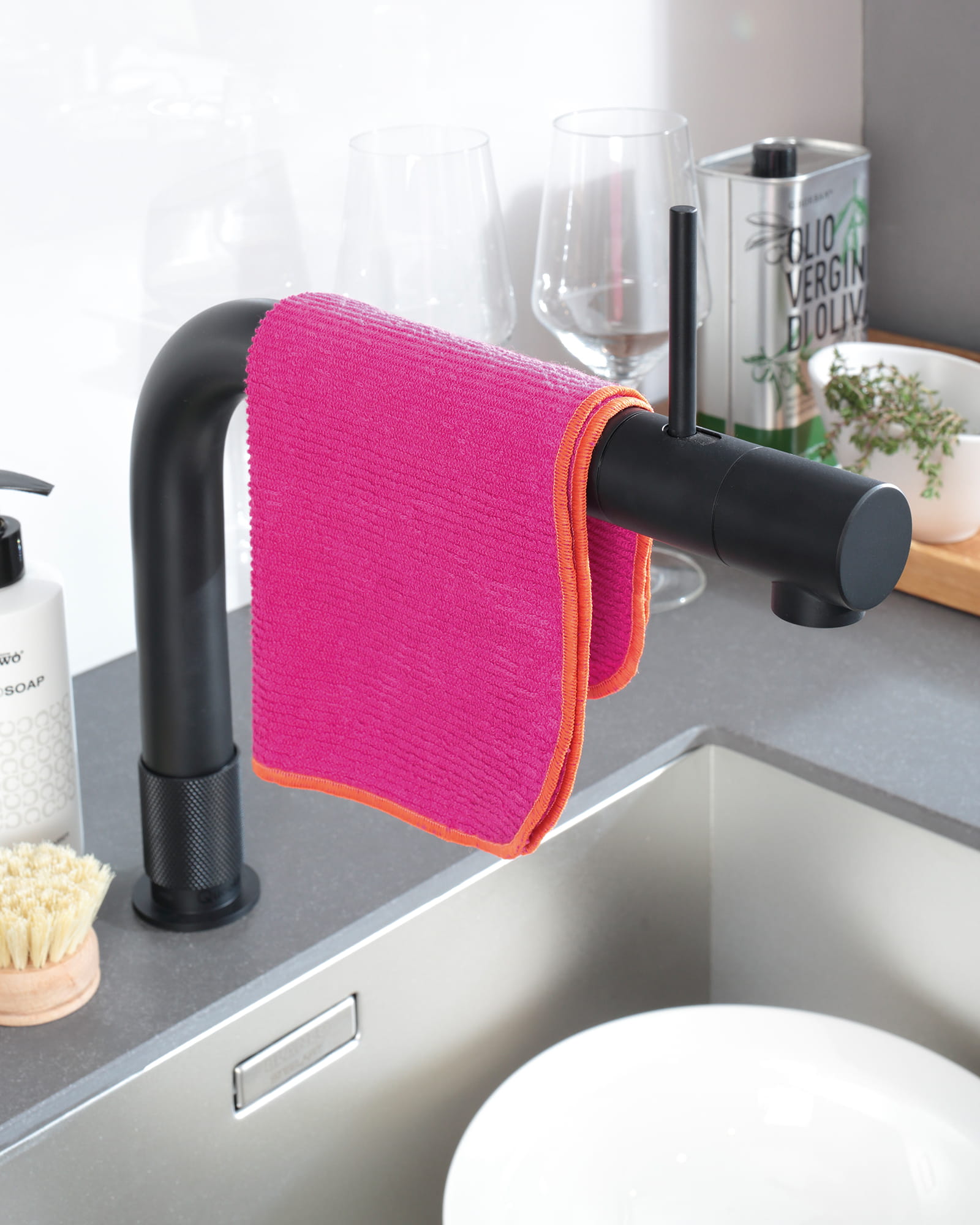 Cawö Spültücher Trio 550 3er Set lemon/pink - 52 - 30x30 cm
