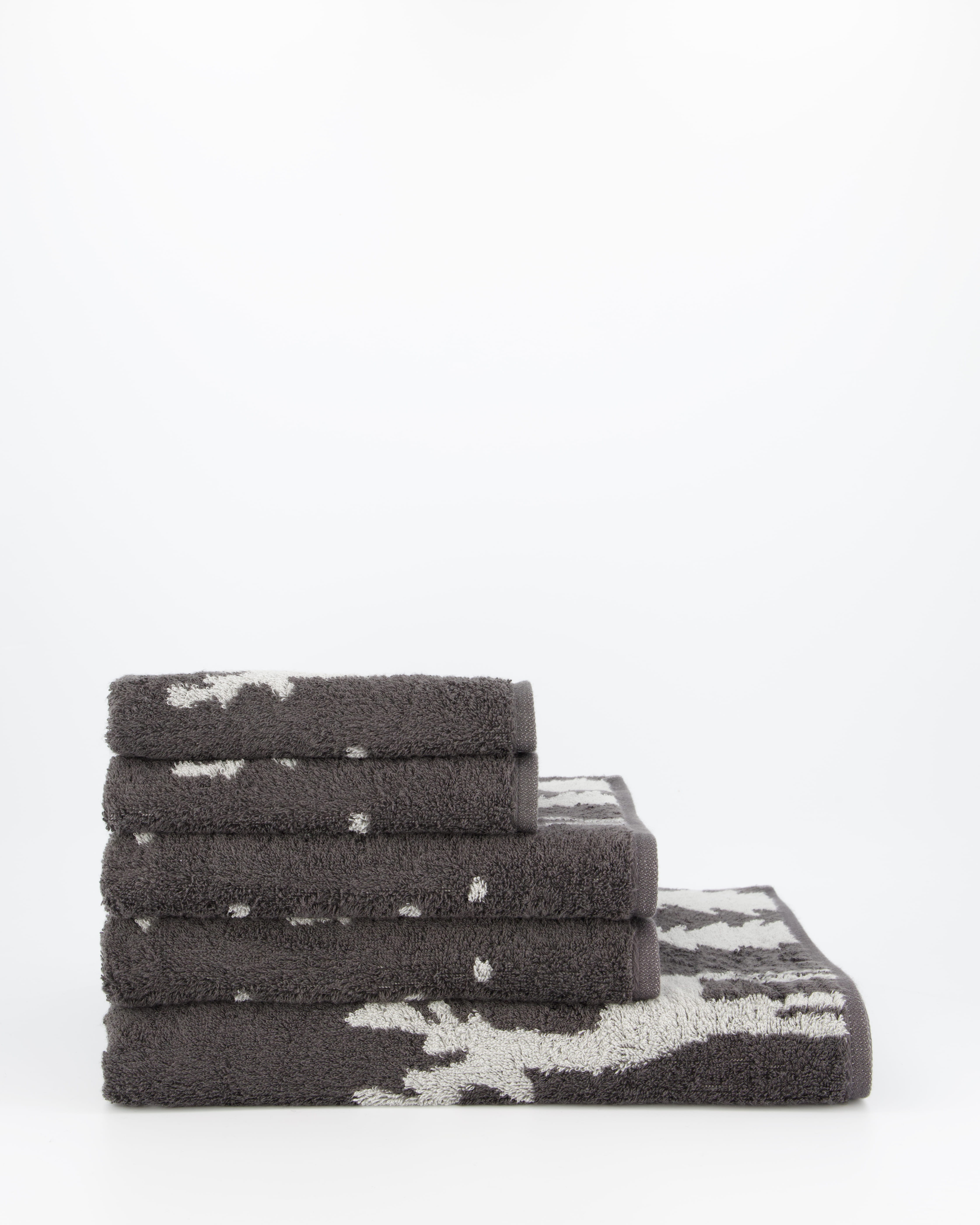 Cawö Handtücher WINTER EDITION Rudi im Schnee 6271 basalt/platin - 77 - Gästetuch 30x50 cm