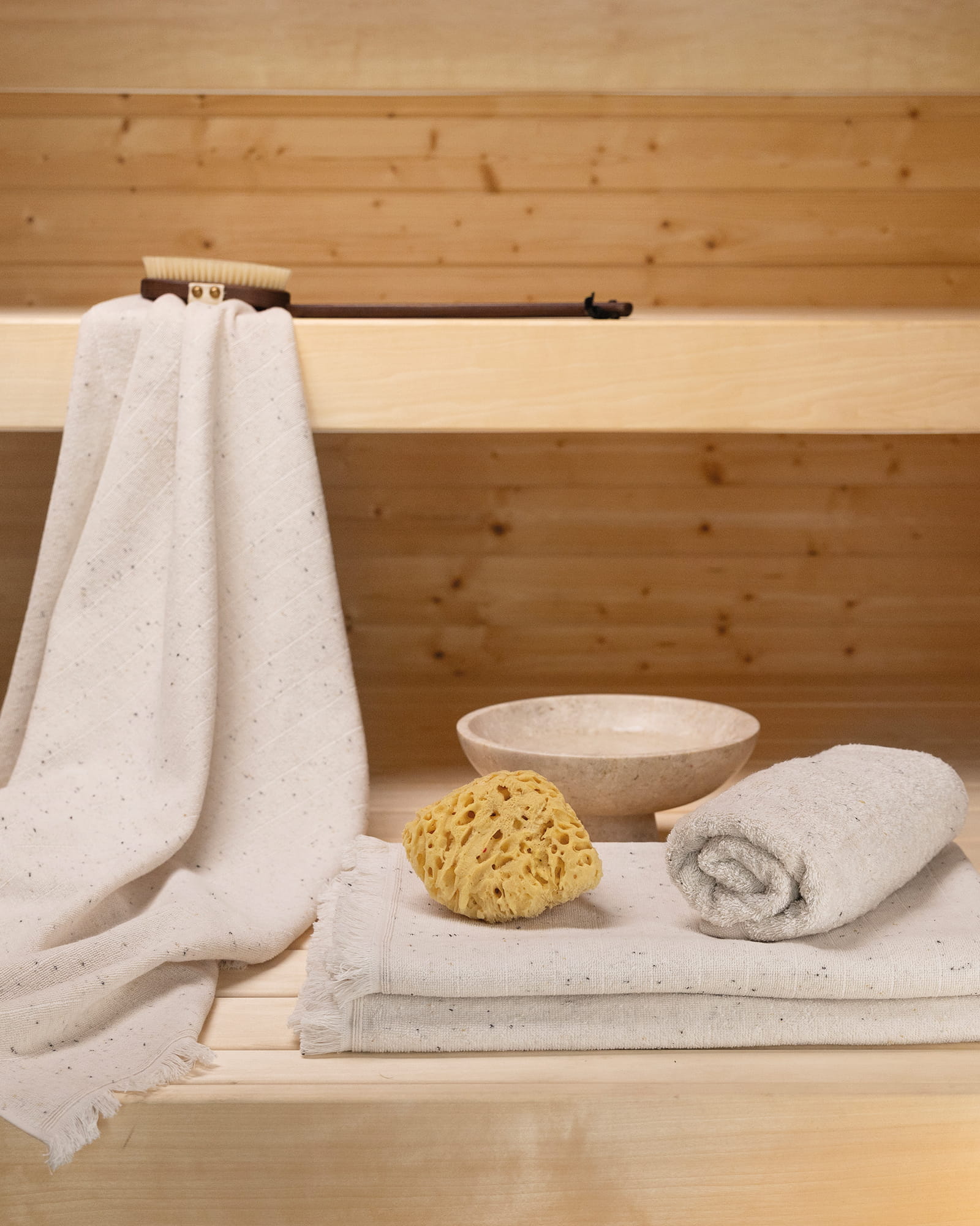 Möve Saunatücher CALM ESSENCE STREIFEN natur - 869 - 80x200 cm