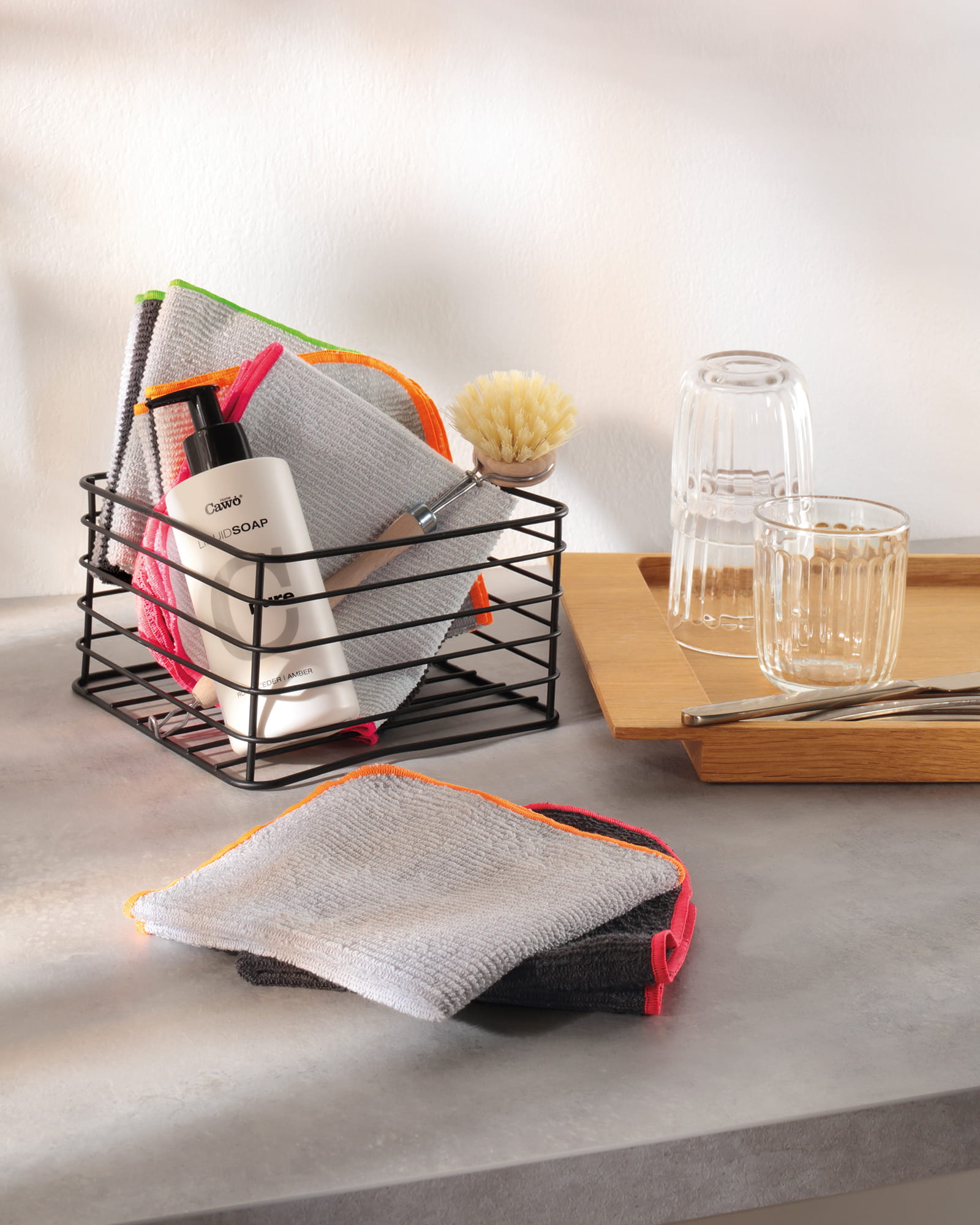 Cawö Spültücher Trio 550 3er Set neon-pink - 72 - 30x30 cm
