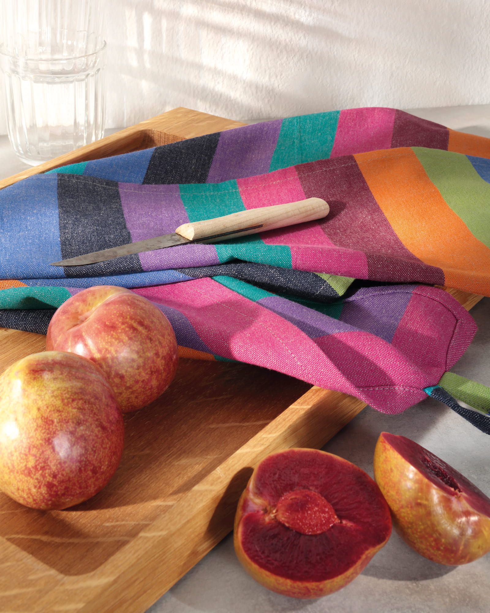 Cawö Home Geschirrtücher Cuisine Lifestyle Blockstreifen 7058 multicolor dunkel - 84 - 50x70 cm