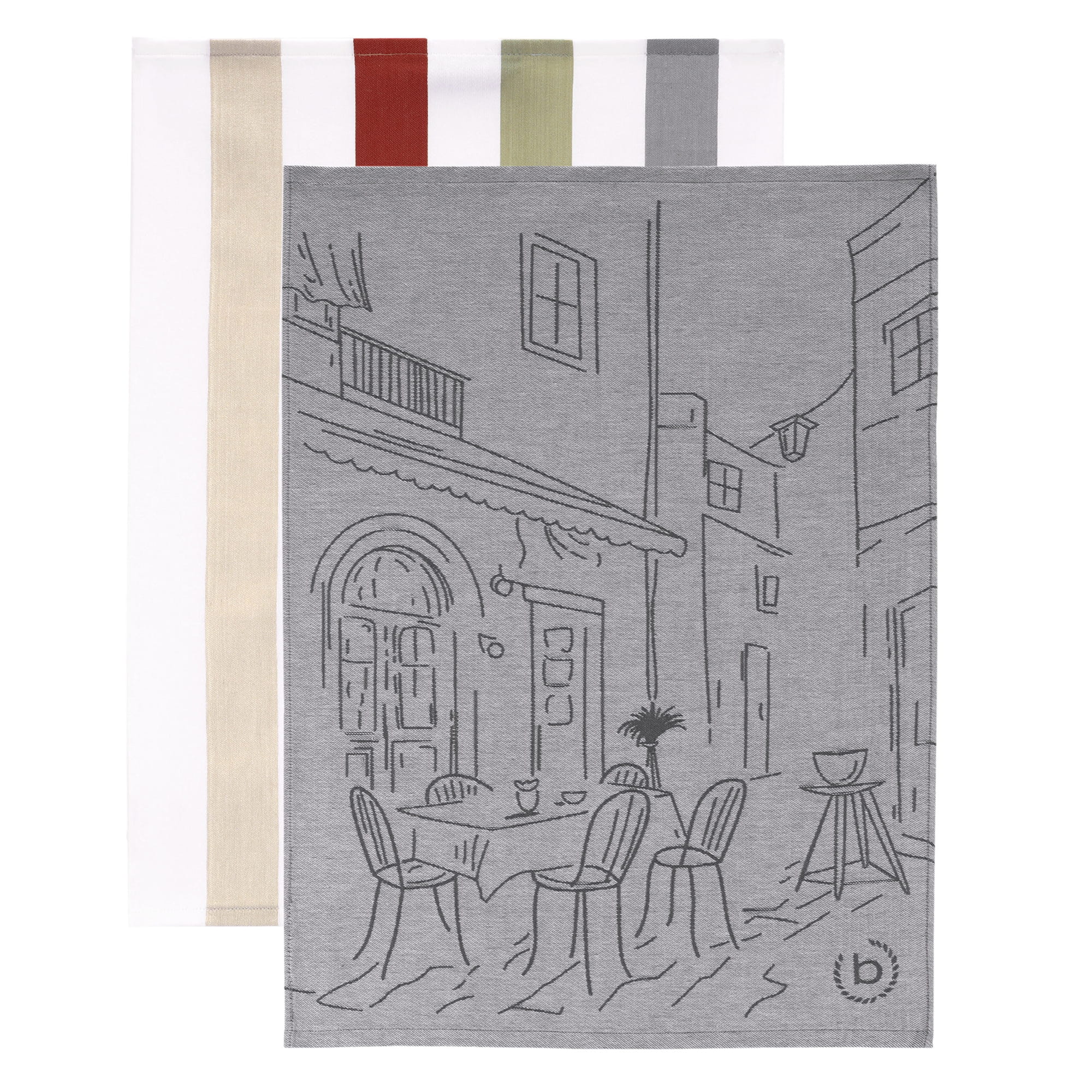 bugatti Geschirrtücher Caprese 2er Set urban grey - 0003 - 50x70 cm