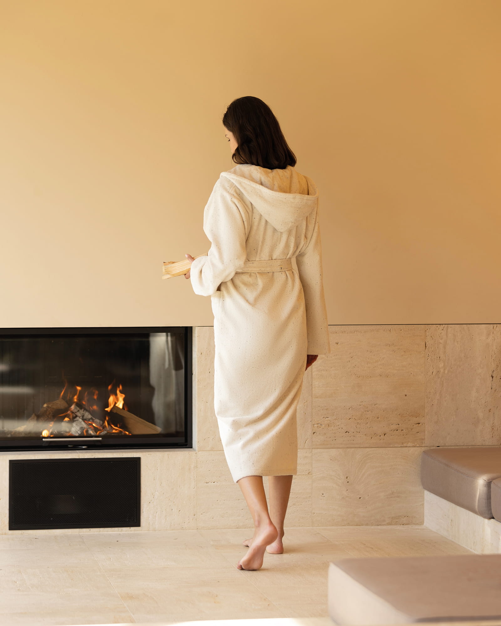Möve Bademantel lang mit Kapuze CALM ESSENCE - Farbe: natur - 869 - XL