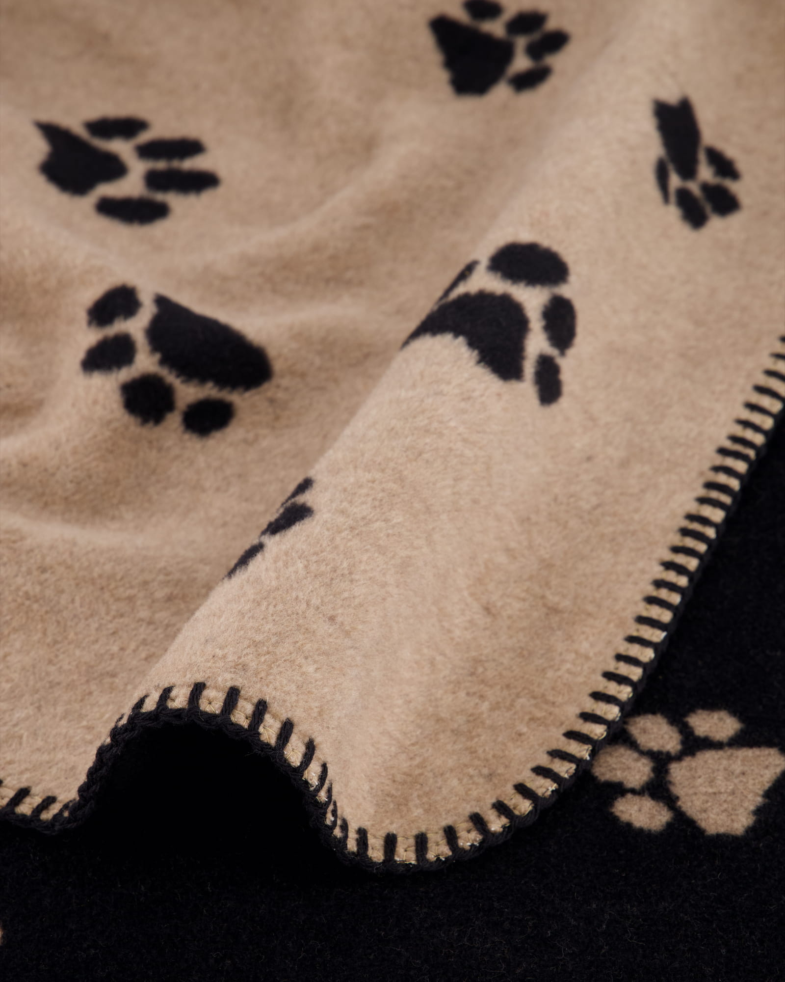 Cawö Wohndecken WE LOVE DOGS 62470 schwarz/beige - 93 - 150x200 cm