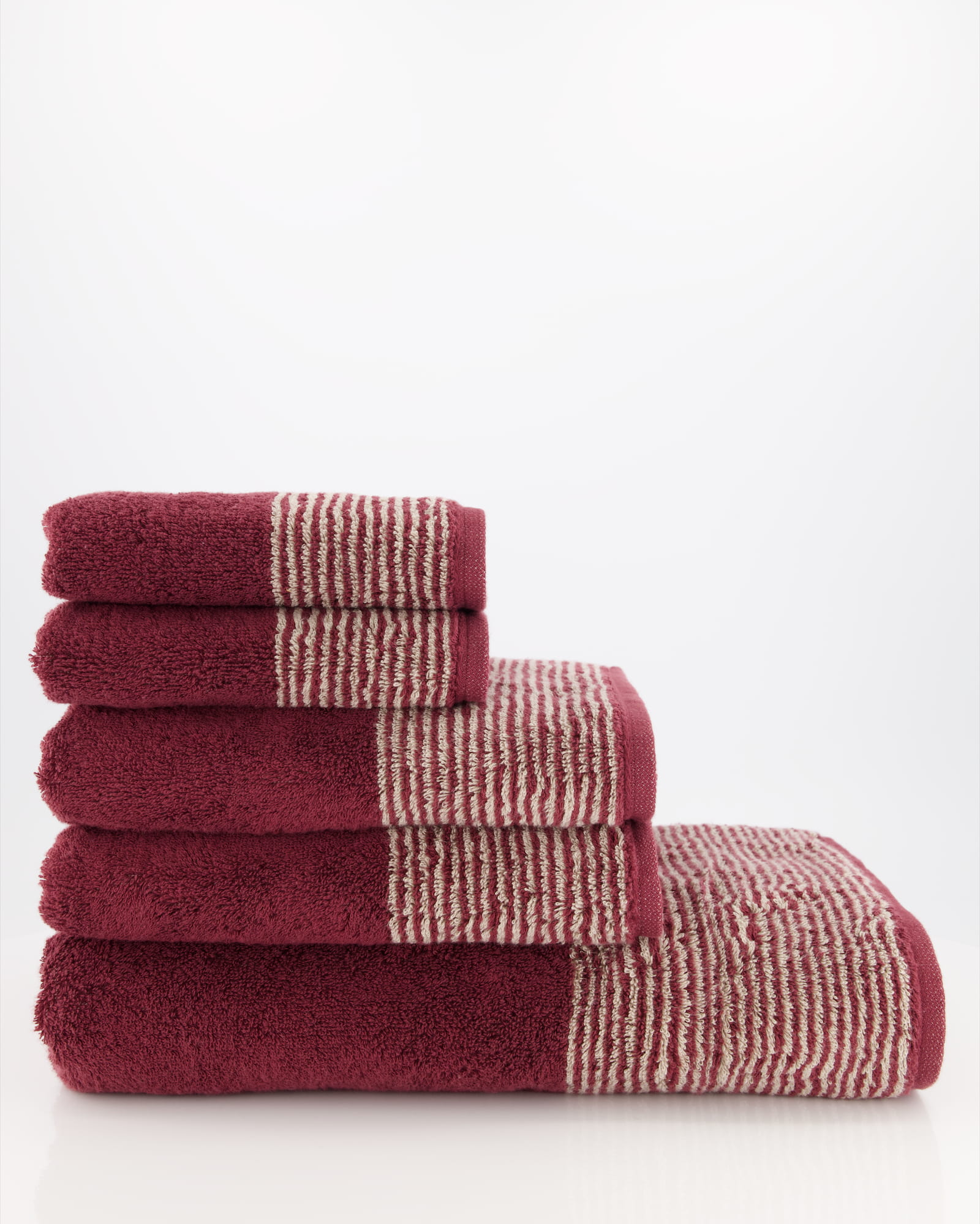 Cawö Handtücher Luxury Home Two-Tone 590 bordeaux - 23 - Waschhandschuh 16x22 cm