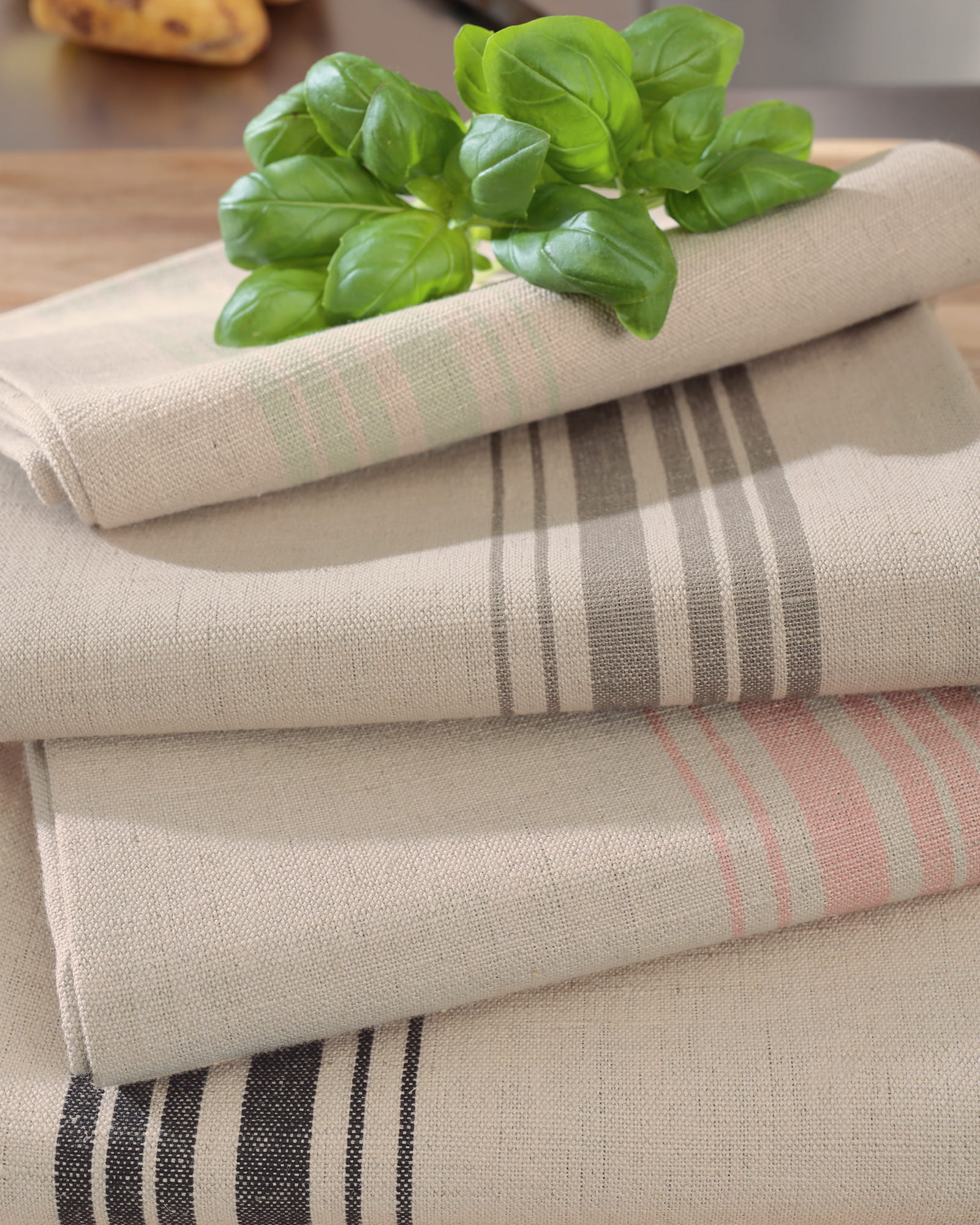 Cawö Home Geschirrtücher Cuisine Nature Akzent 533 wasabi - 40 - 50x70 cm