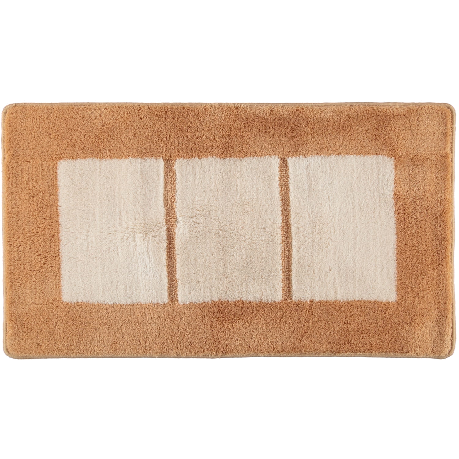 Rhomtuft RHOMY - Badteppich Liberty 256 - Farbe: beige/weiß - 410 - 65x115 cm
