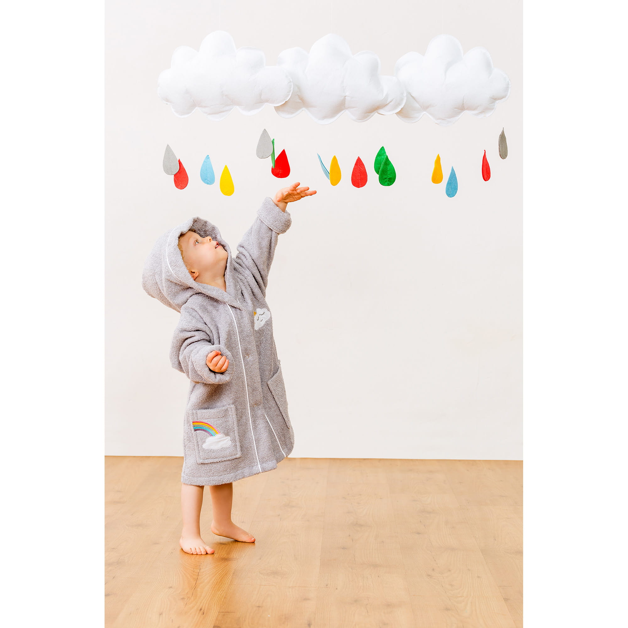 Smithy Wolkenweich Wolke  - Kinder-Bademantel - Farbe: grau (1702025) - 98/104