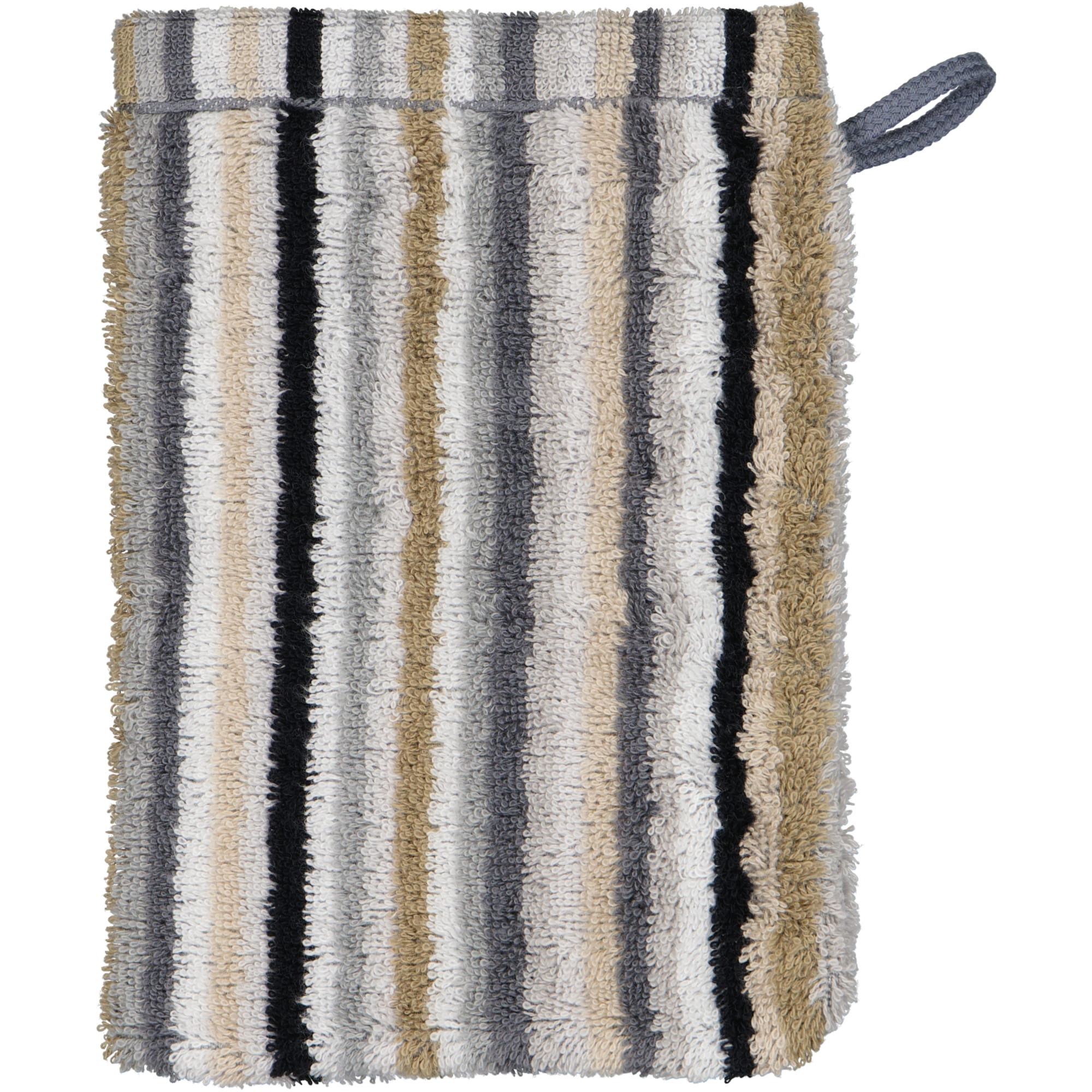 Cawö - Life Style Streifen 7048 - Farbe: 37 - kiesel - Waschhandschuh 16x22 cm