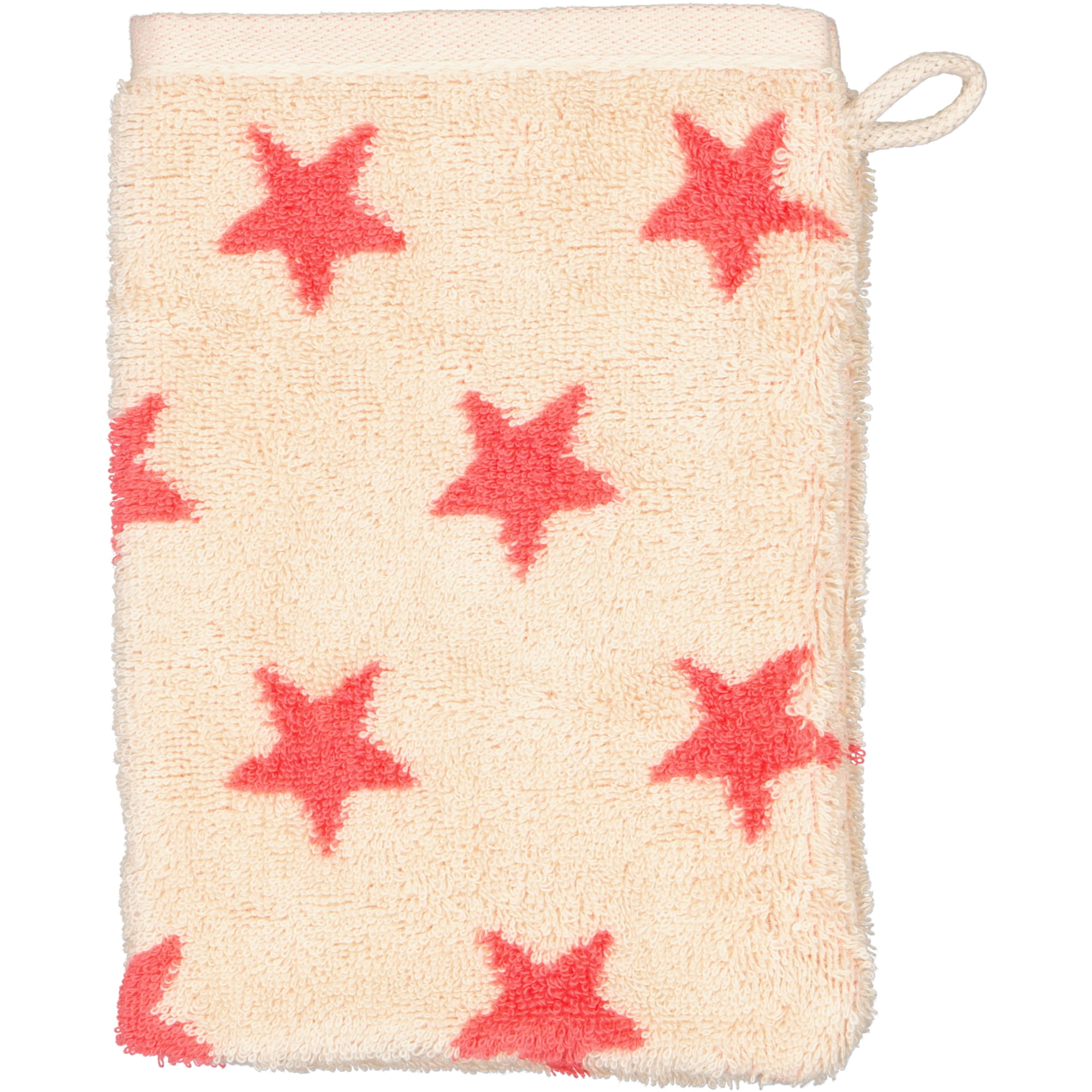 Cawö Handtücher NEW STARS Sterne klein 6261 beige/pink - 32 - Waschhandschuh 16x22 cm