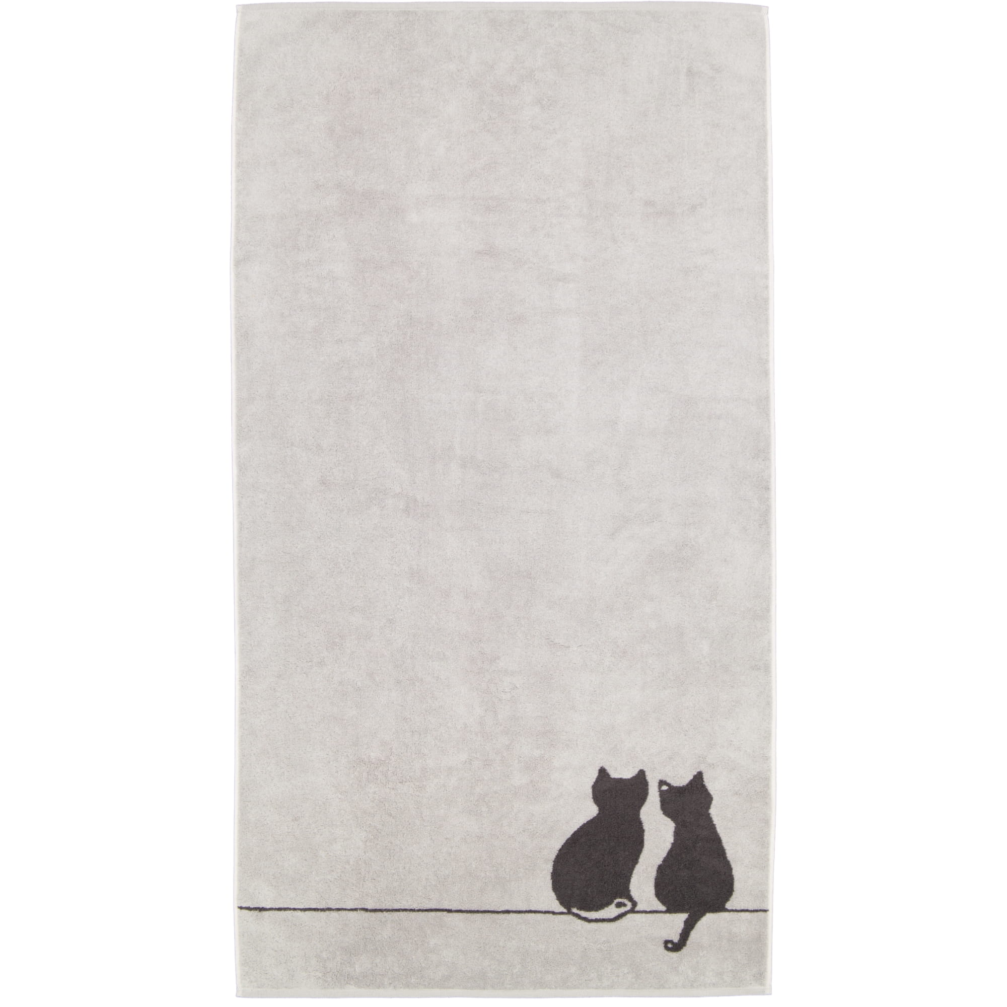 Cawö Handtücher CUTE CATS EDITION You & Me 6263 platin/basalt - 70 - Duschtuch 80x150 cm