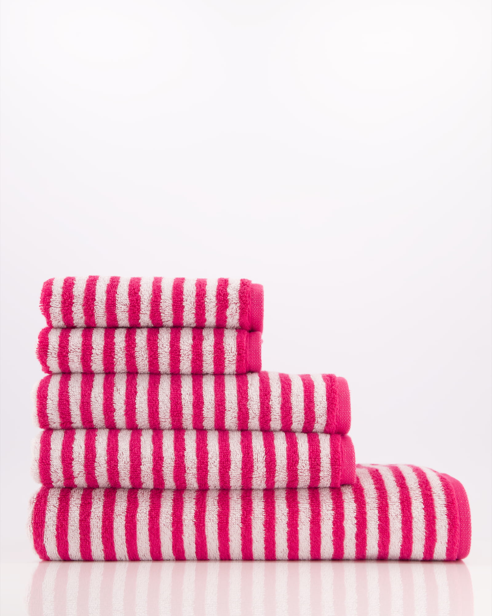Cawö Handtücher Campus Ringel 955 pink - 22 - Waschhandschuh 16x22 cm