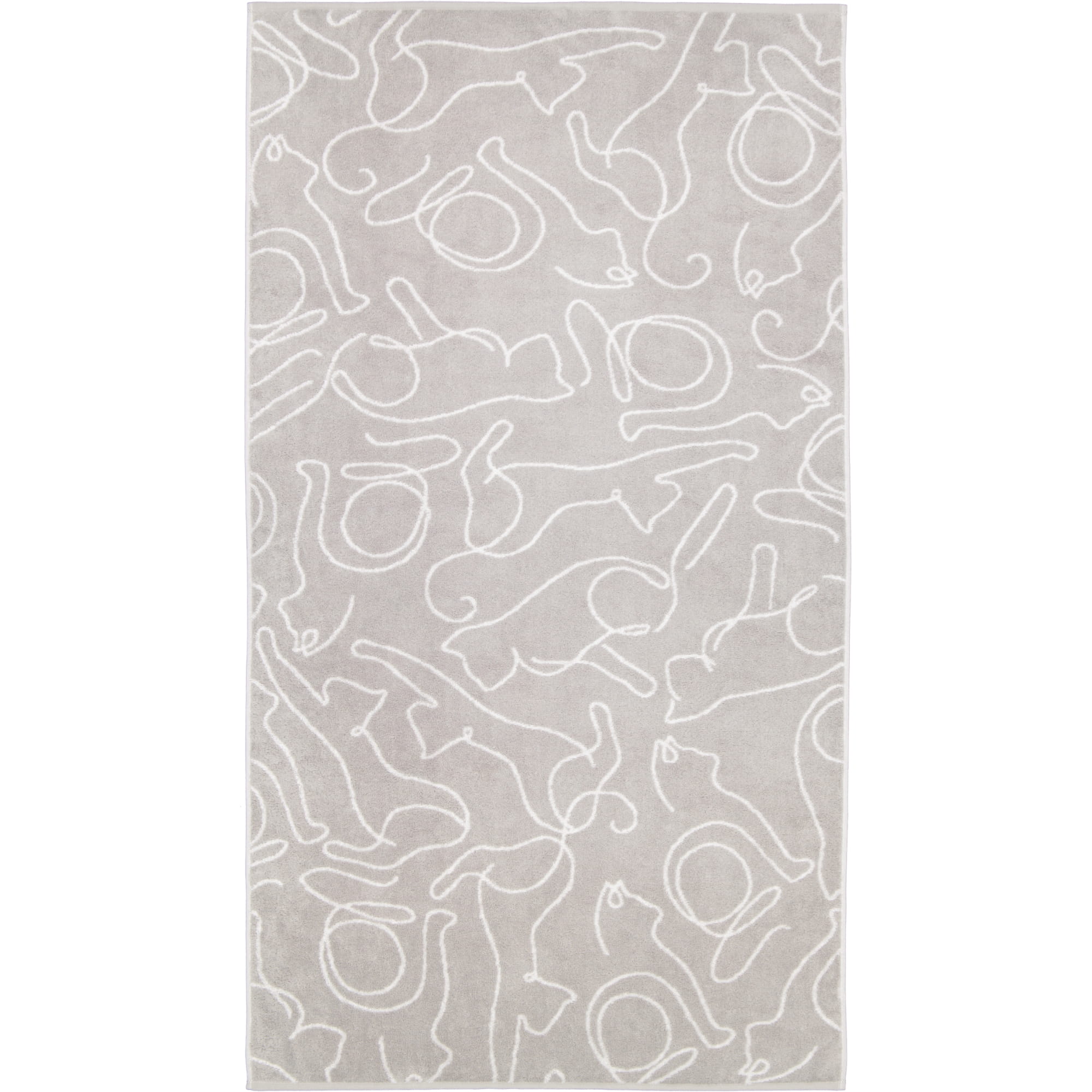 Cawö Handtücher CUTE CATS EDITION Cats 6264 platin/weiß - 76 - Duschtuch 80x150 cm