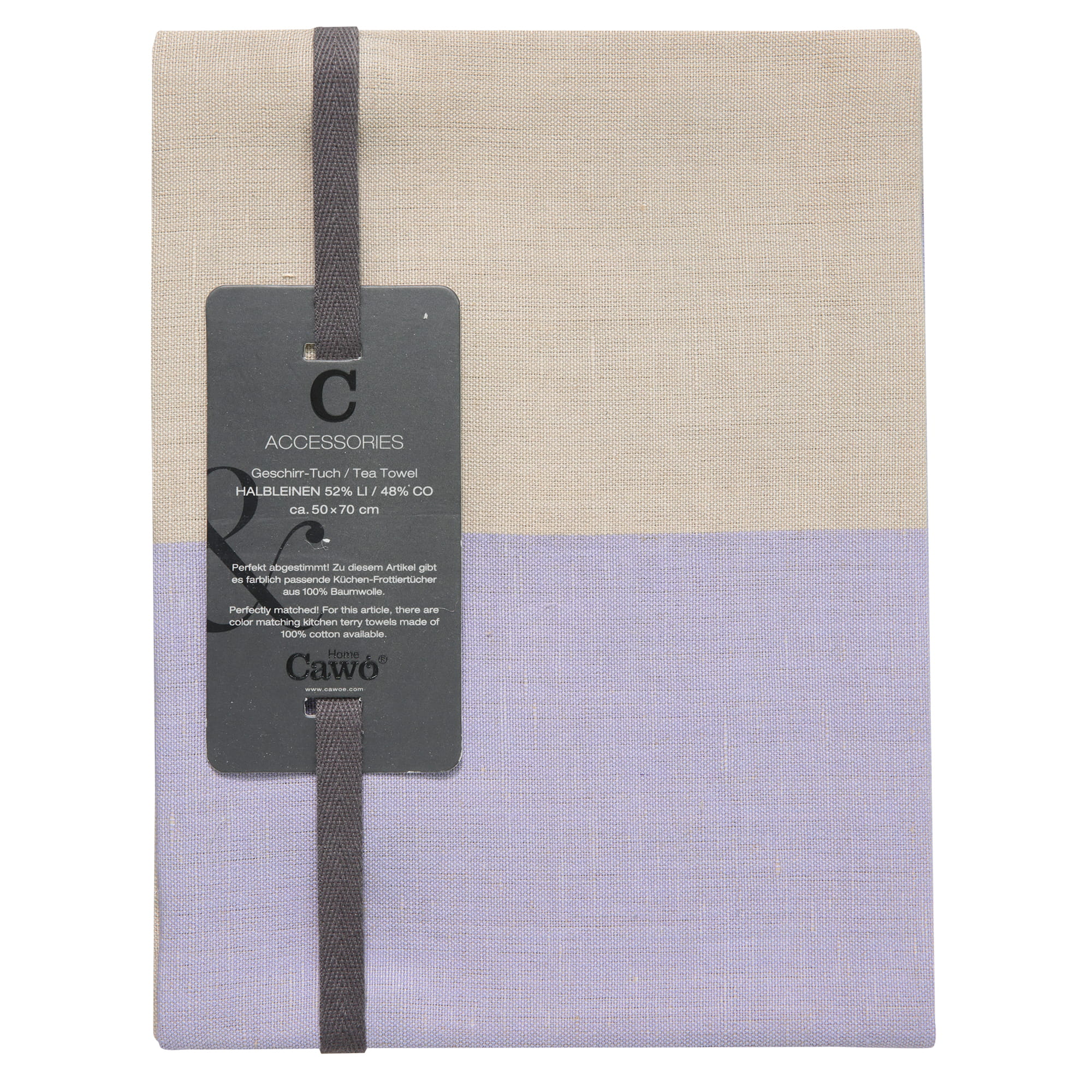 Cawö Home Geschirrtücher Cuisine Duo 535 lavendel/leinen - 83 - 50x70 cm