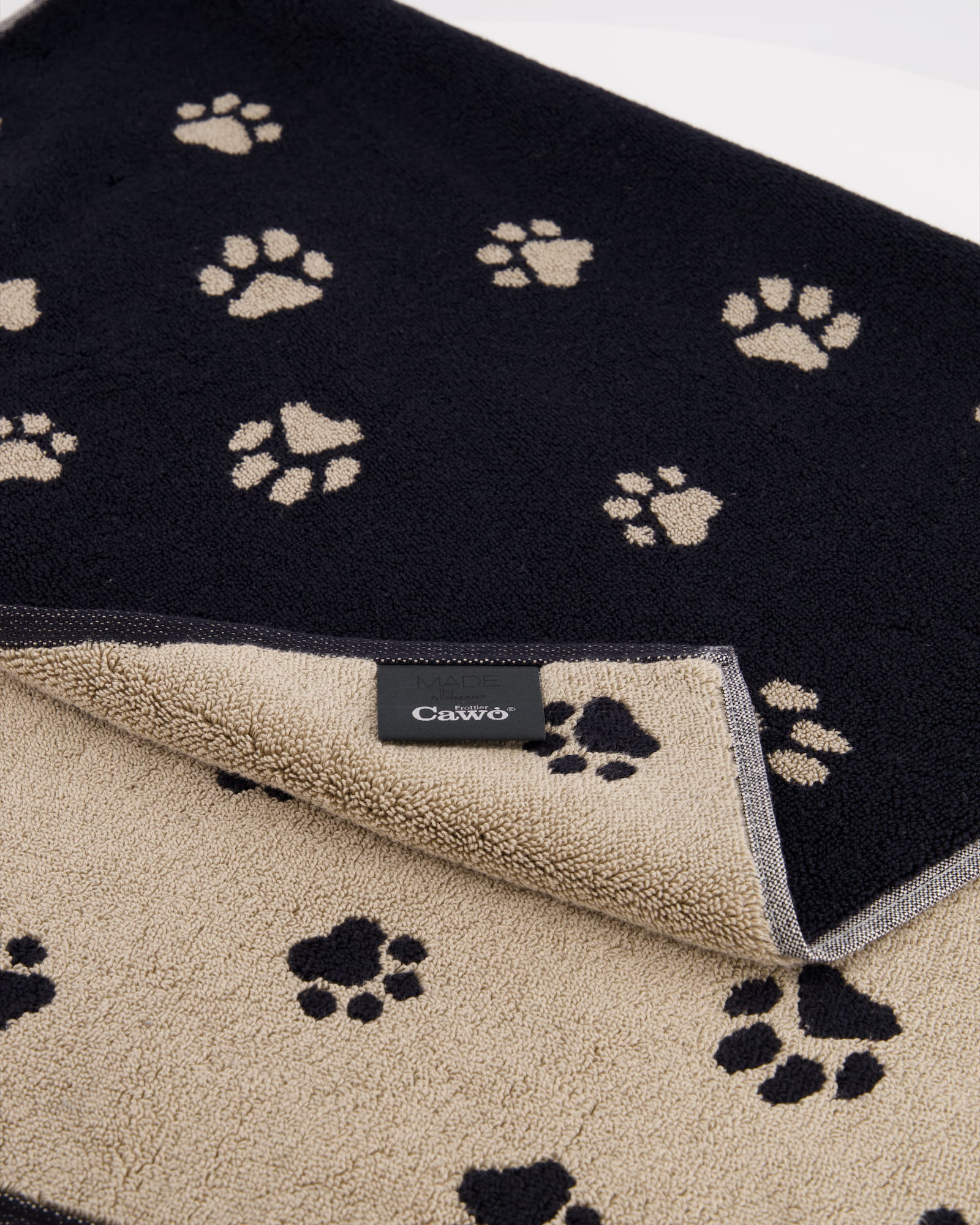 Cawö Badematten WE LOVE DOGS Paws 6247 schwarz/beige - 93 - 50x80 cm