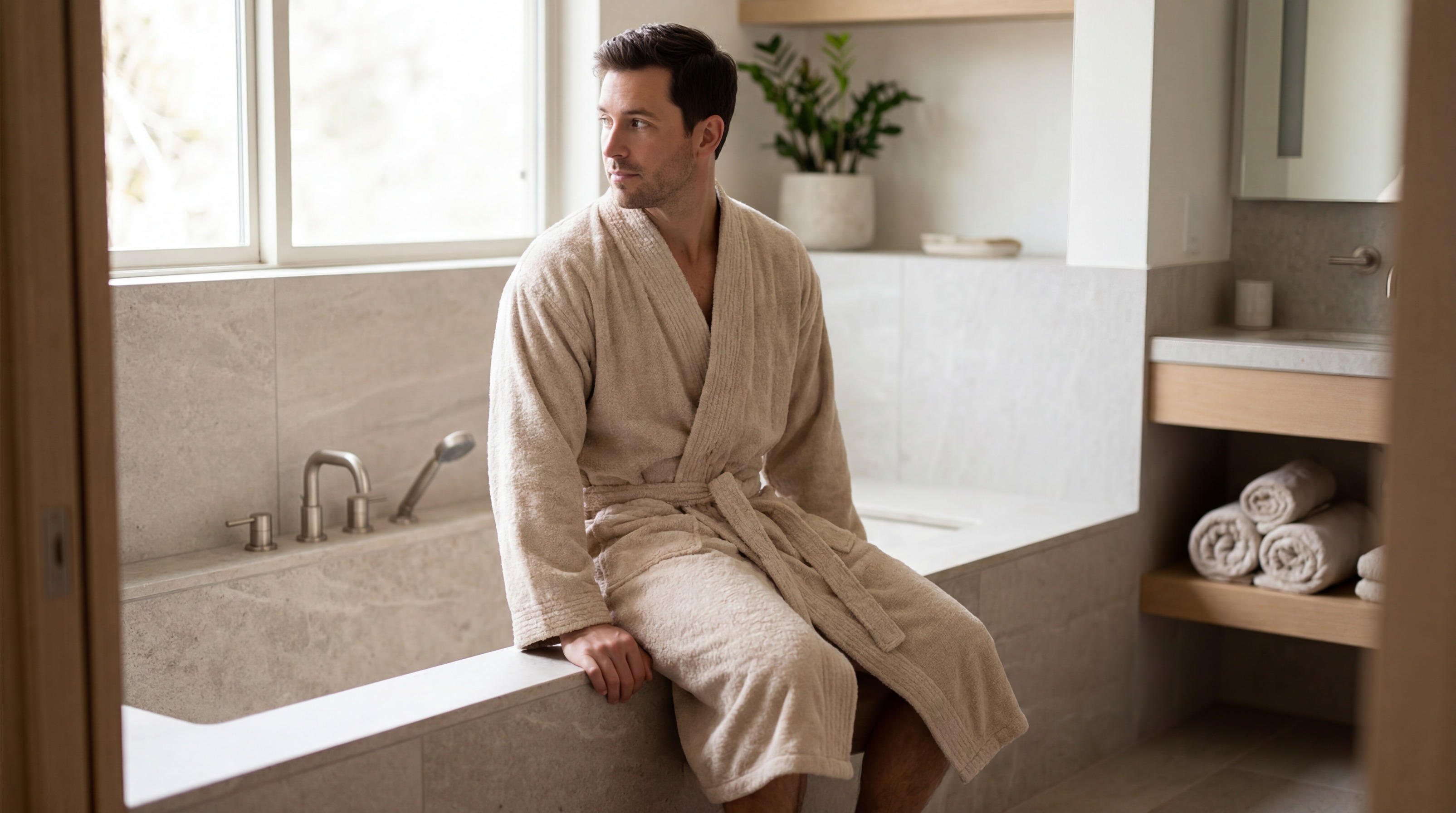 Herren-Bademantel – weich, bequem & langlebig