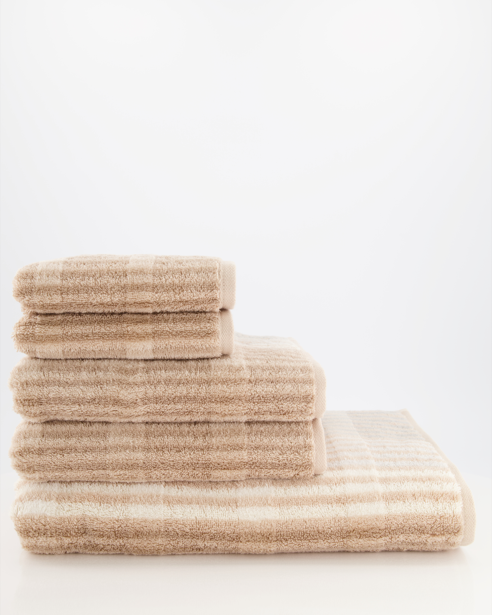Cawö - Noblesse Cashmere Streifen 1056 - Farbe: sand - 33 - Seiflappen 30x30 cm