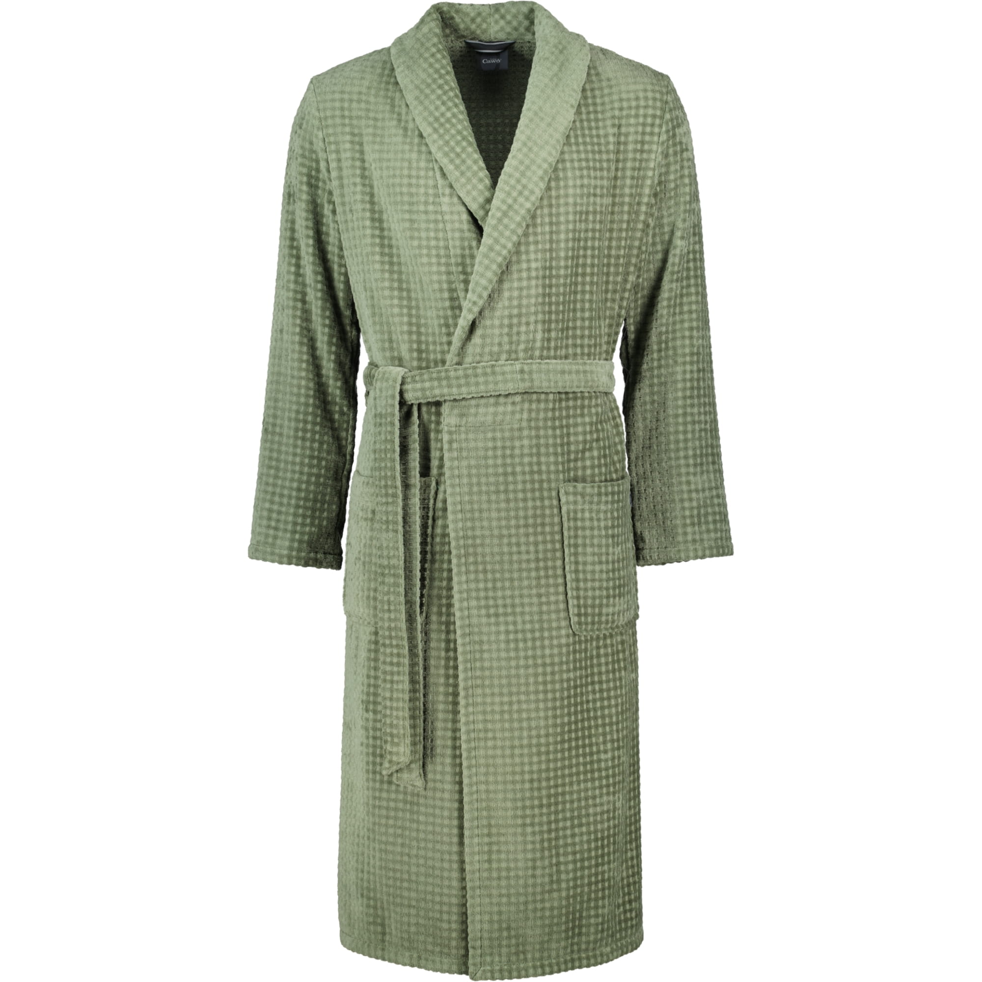 Cawö Bademäntel Herren Schalkragen Waffelpiqué 6508 field - 453