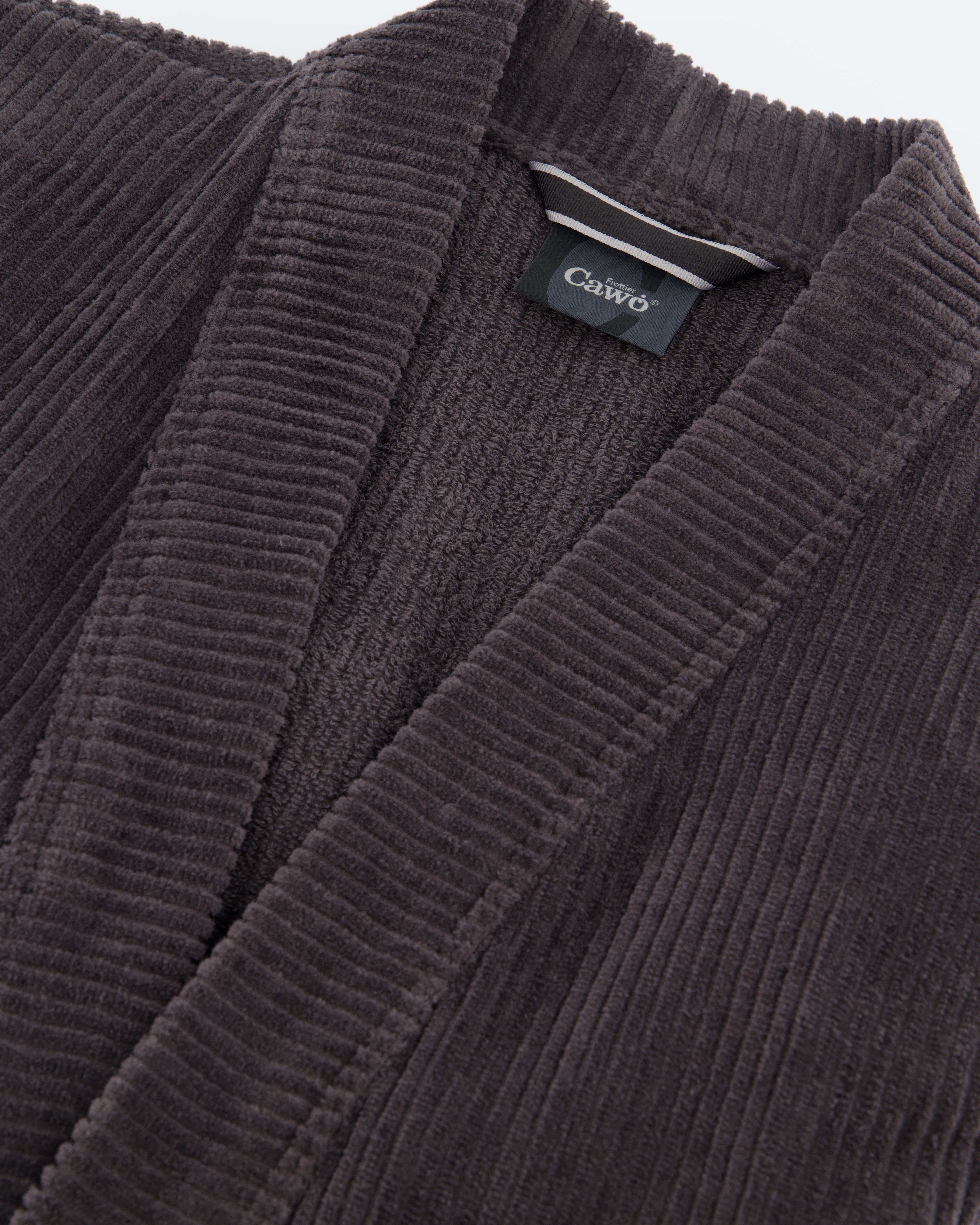 Cawö Bademäntel Herren Kimono Cord-Optik 6540 basalt - 740