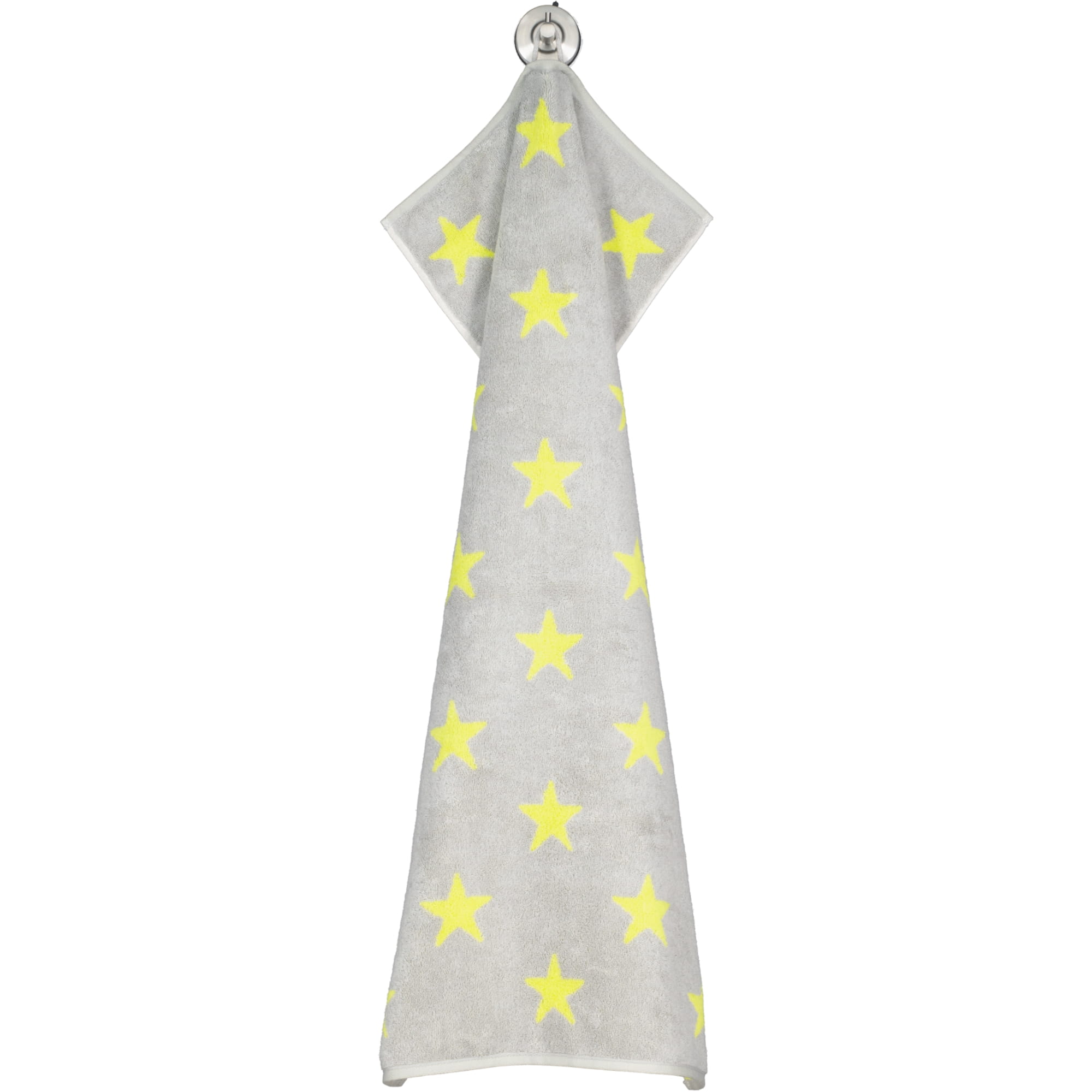 Cawö Handtücher NEW STARS Sterne groß 6260 platin/lime - 75 - Handtuch 50x100 cm