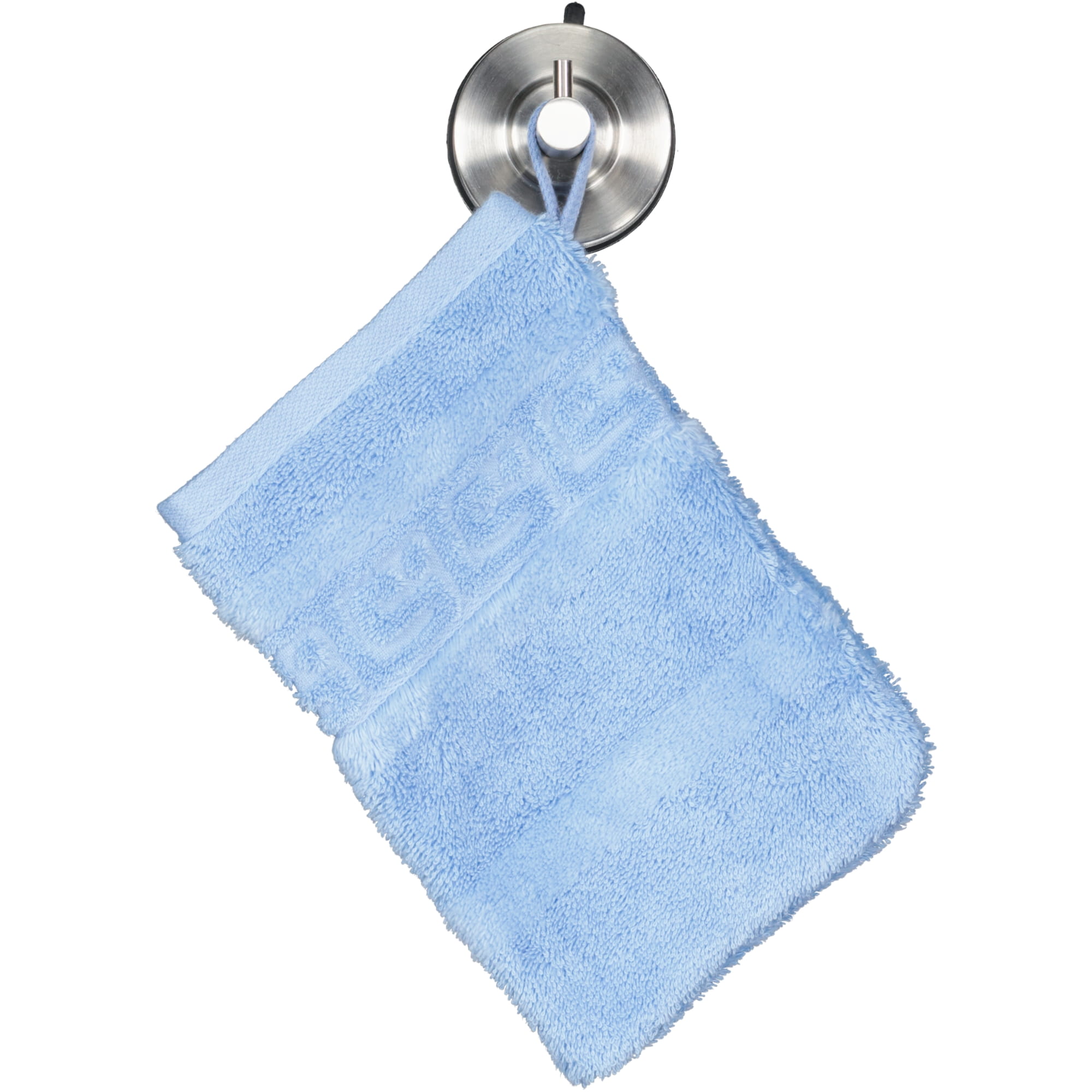 Cawö - Noblesse Uni 1001 - Farbe: 188 - mittelblau - Waschhandschuh 16x22 cm