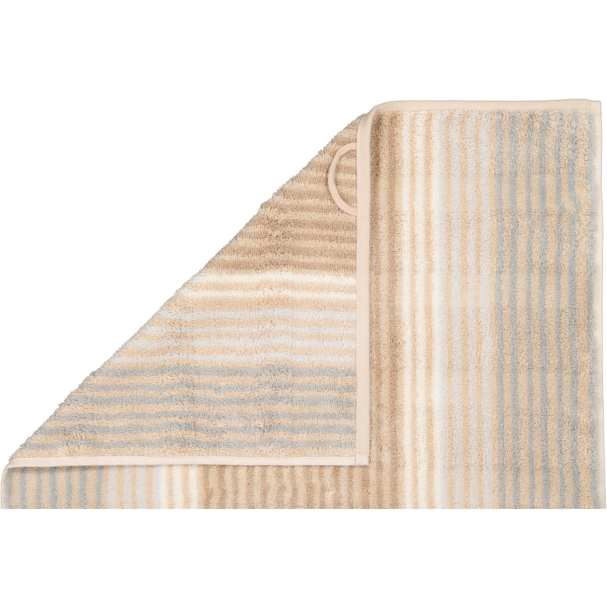Cawö - Noblesse Cashmere Streifen 1056 - Farbe: sand - 33 - Seiflappen 30x30 cm