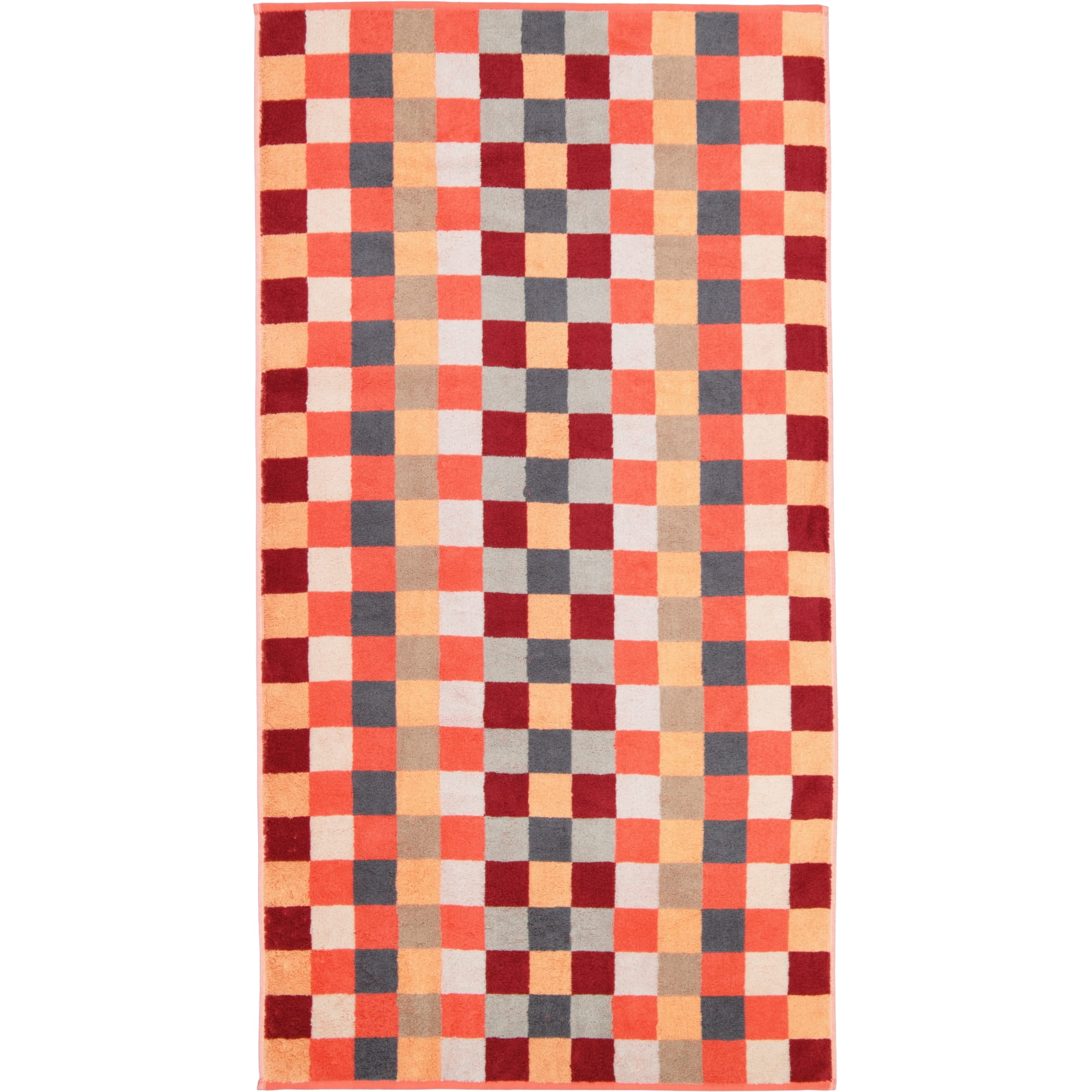 Cawö - Unique Karo 942 - Farbe: koralle - 22 - Duschtuch 70x140 cm