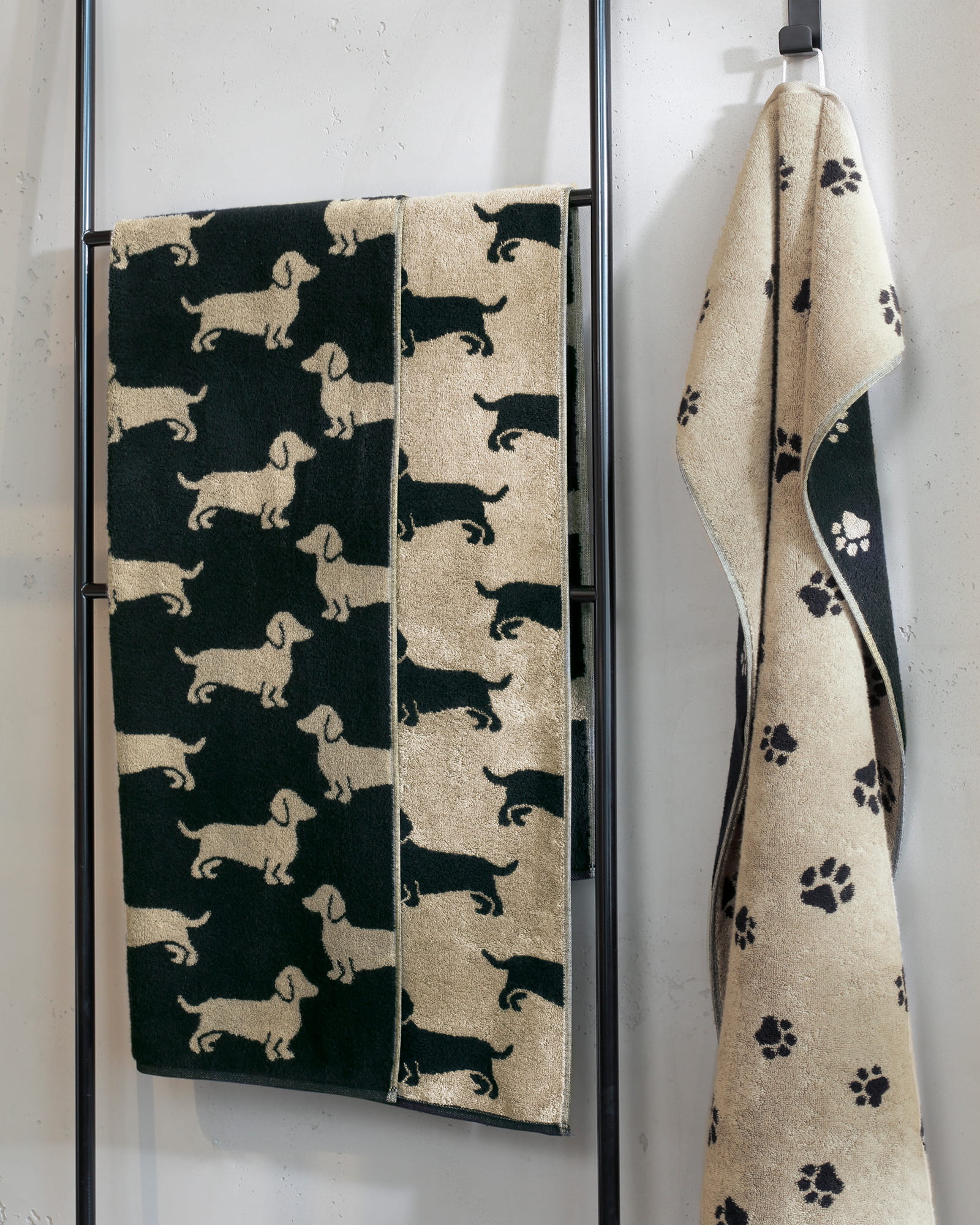Cawö Badematten WE LOVE DOGS Paws 6247 schwarz/beige - 93 - 50x80 cm