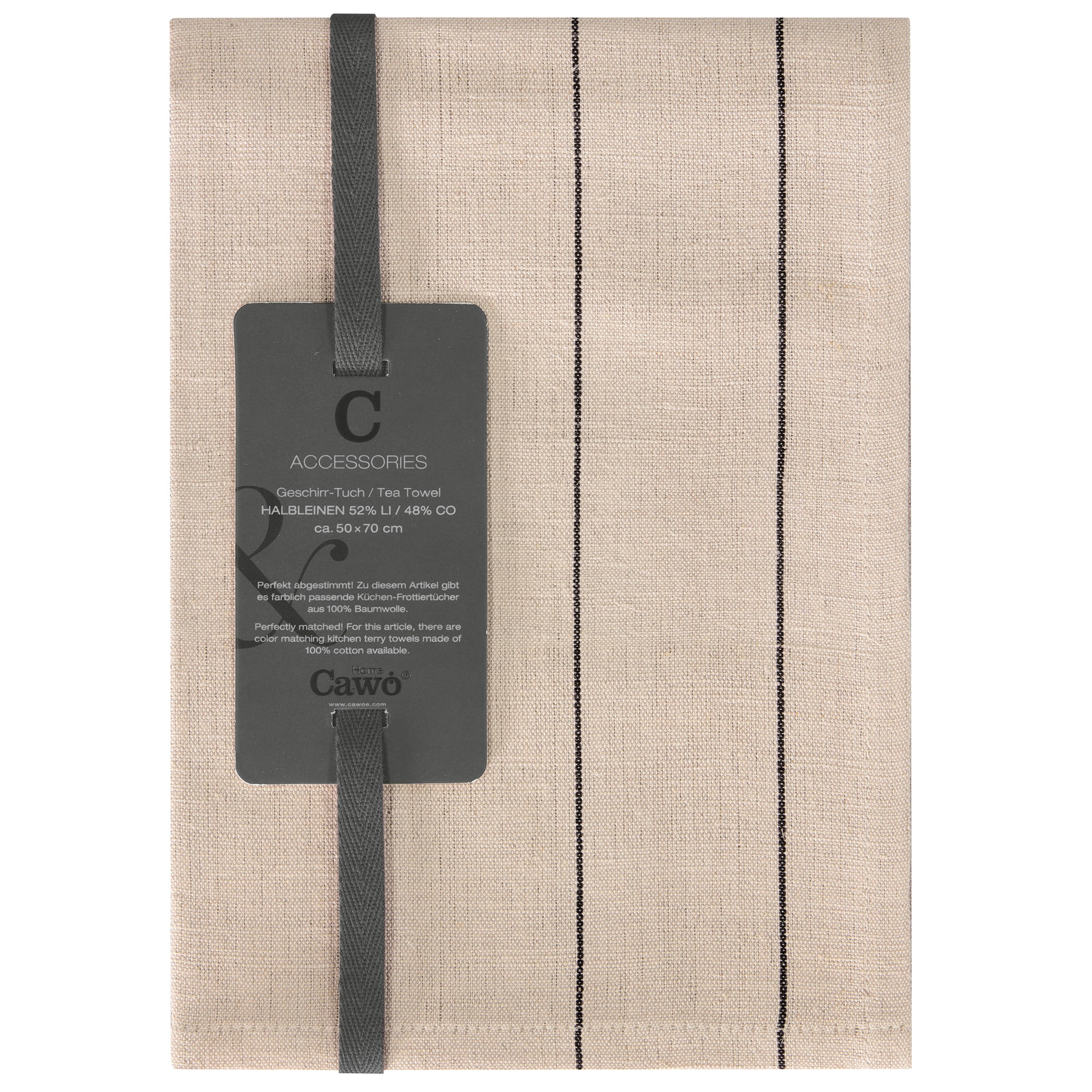 Cawö Home Geschirrtücher Cuisine Nature Streifen 532 leinen - 30 - 50x70 cm