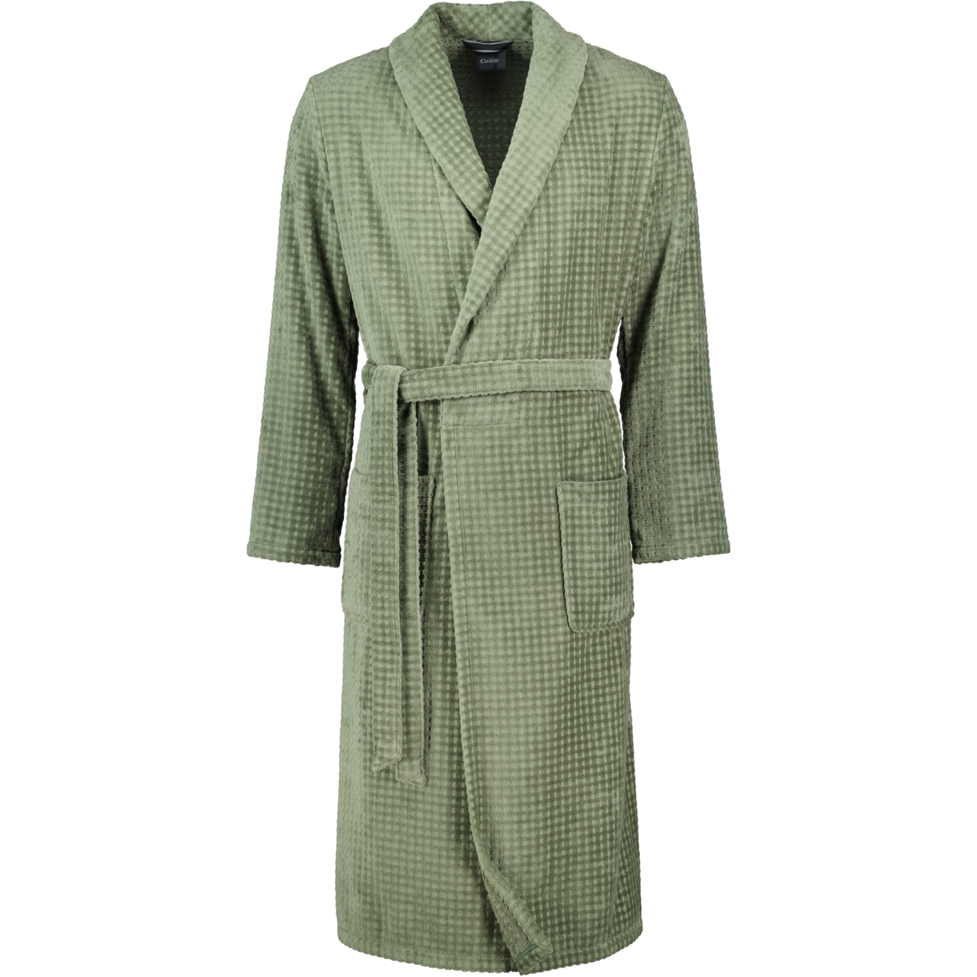 Cawö Bademäntel Herren Schalkragen Waffelpiqué 6508 field - 453